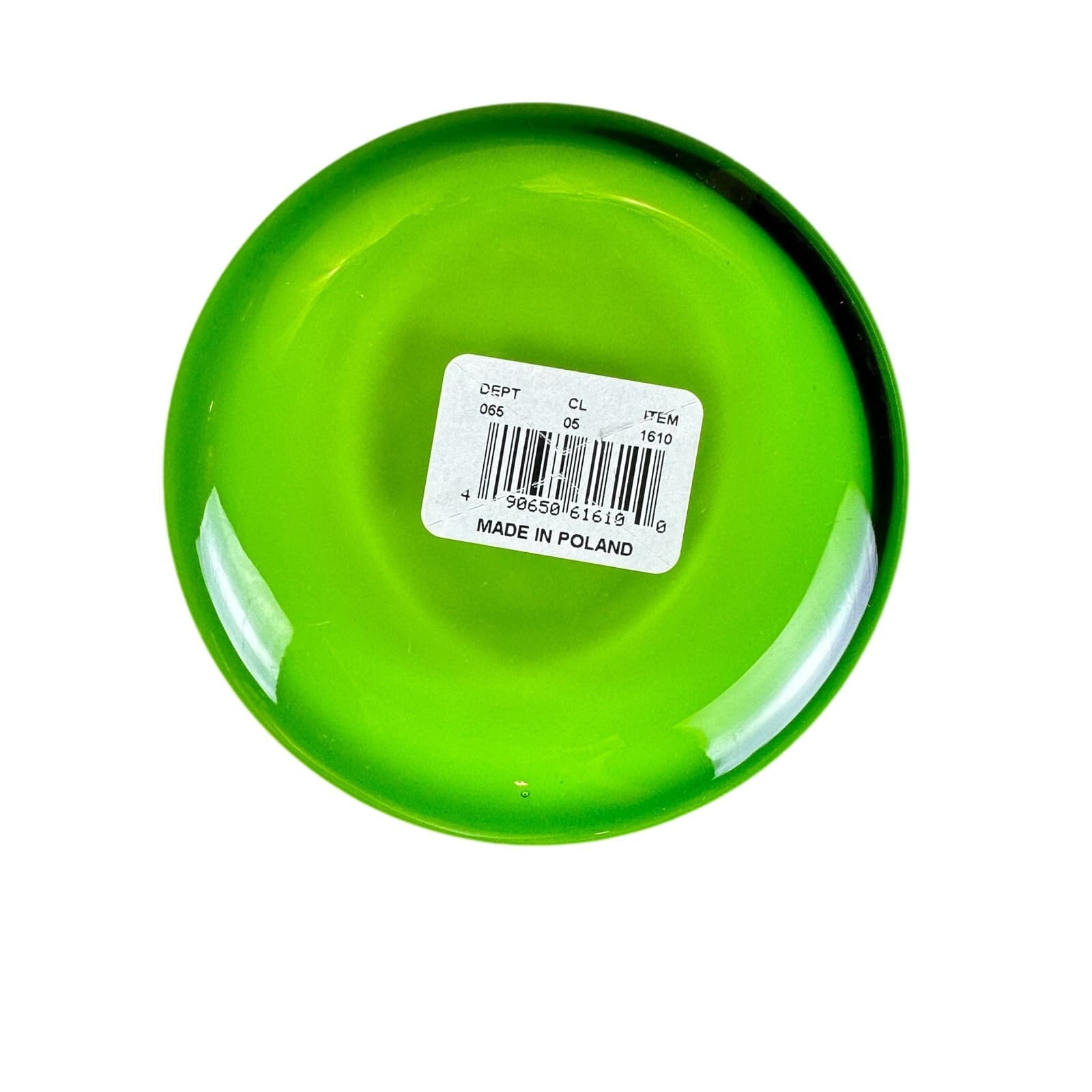 LSA Handblown 12.5" Tall Lime Green & White Vase Poland - Thumbnail 2