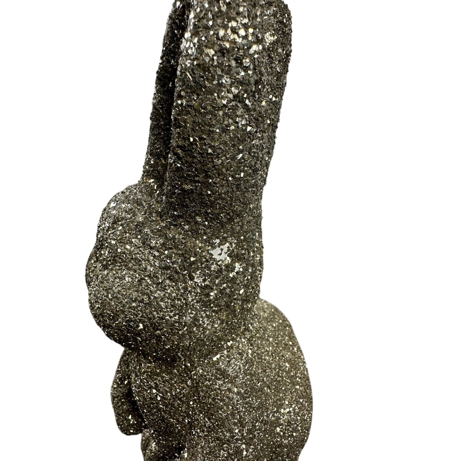 Pier 1 Gold German Glass Glitter Spring Easter Bunny Decor 12.5 " - Thumbnail 6