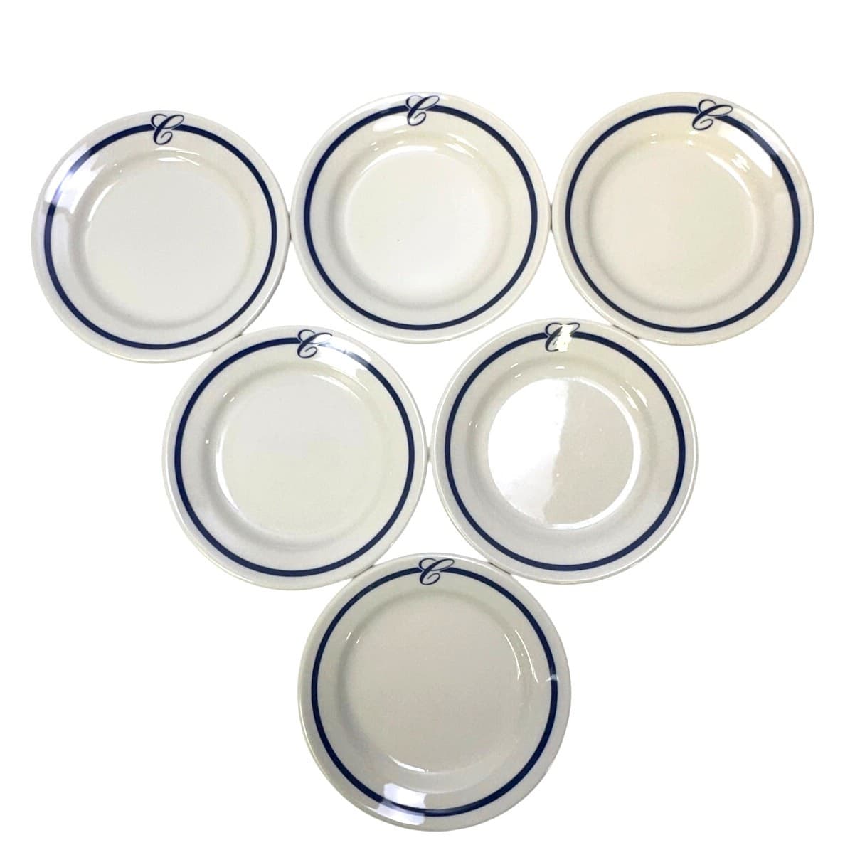 Homer Laughlin USA Vintage 6.25" Bread & Butter Plate 'C' Monogram-Set of 6 - Thumbnail 2