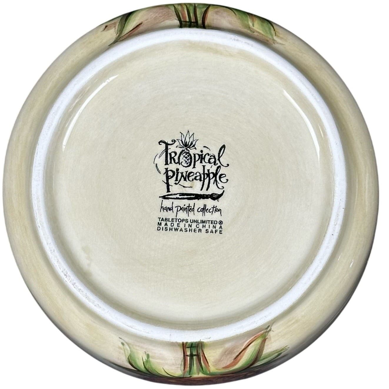 Table Tops Unlimited Tropical Pineapple Hand Painted 4.75" Collection Bowl - Thumbnail 5