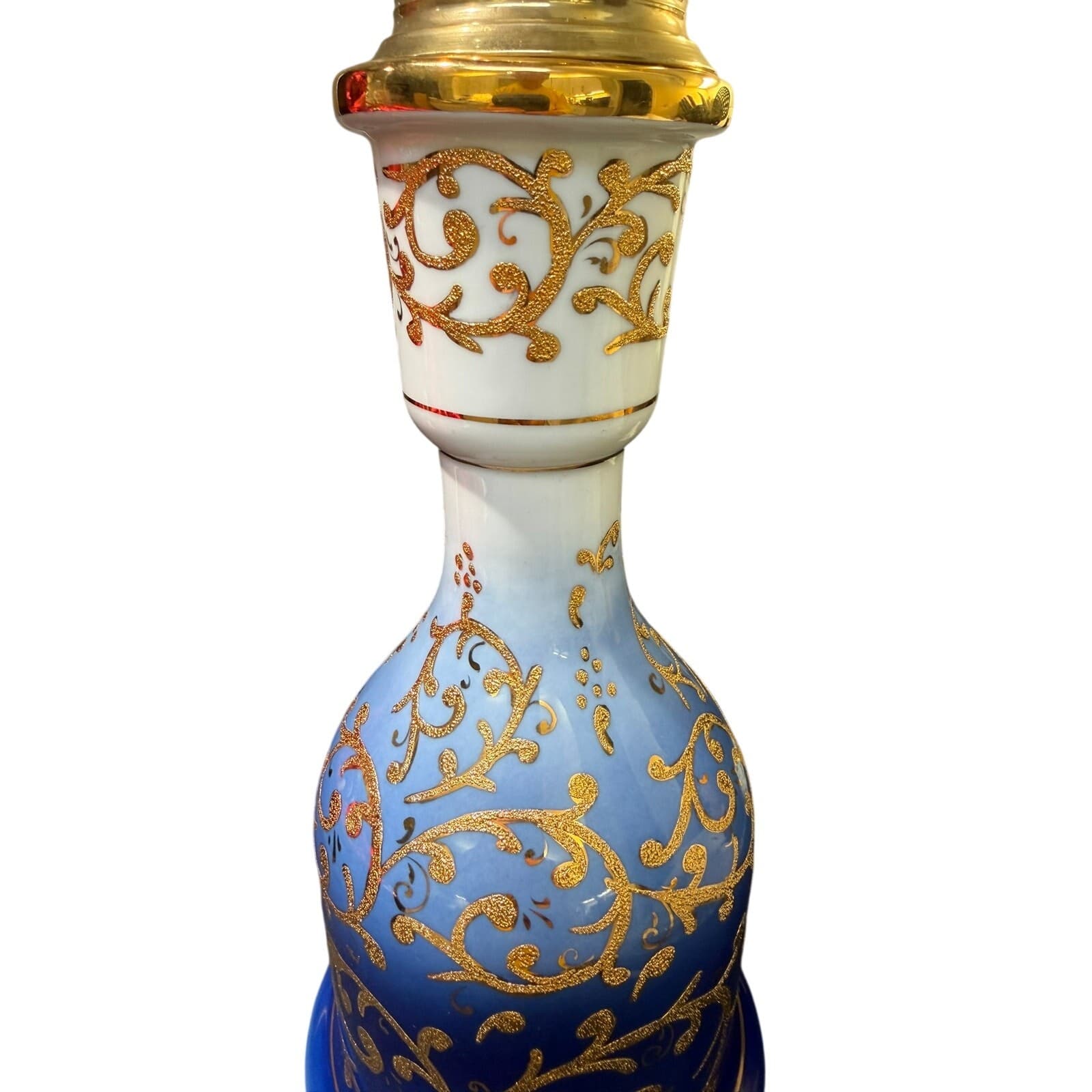 Kutahya Porselen Turkish Hookah Nargile Set Blue Gold Porcelain w/ Case 2003 - Thumbnail 6