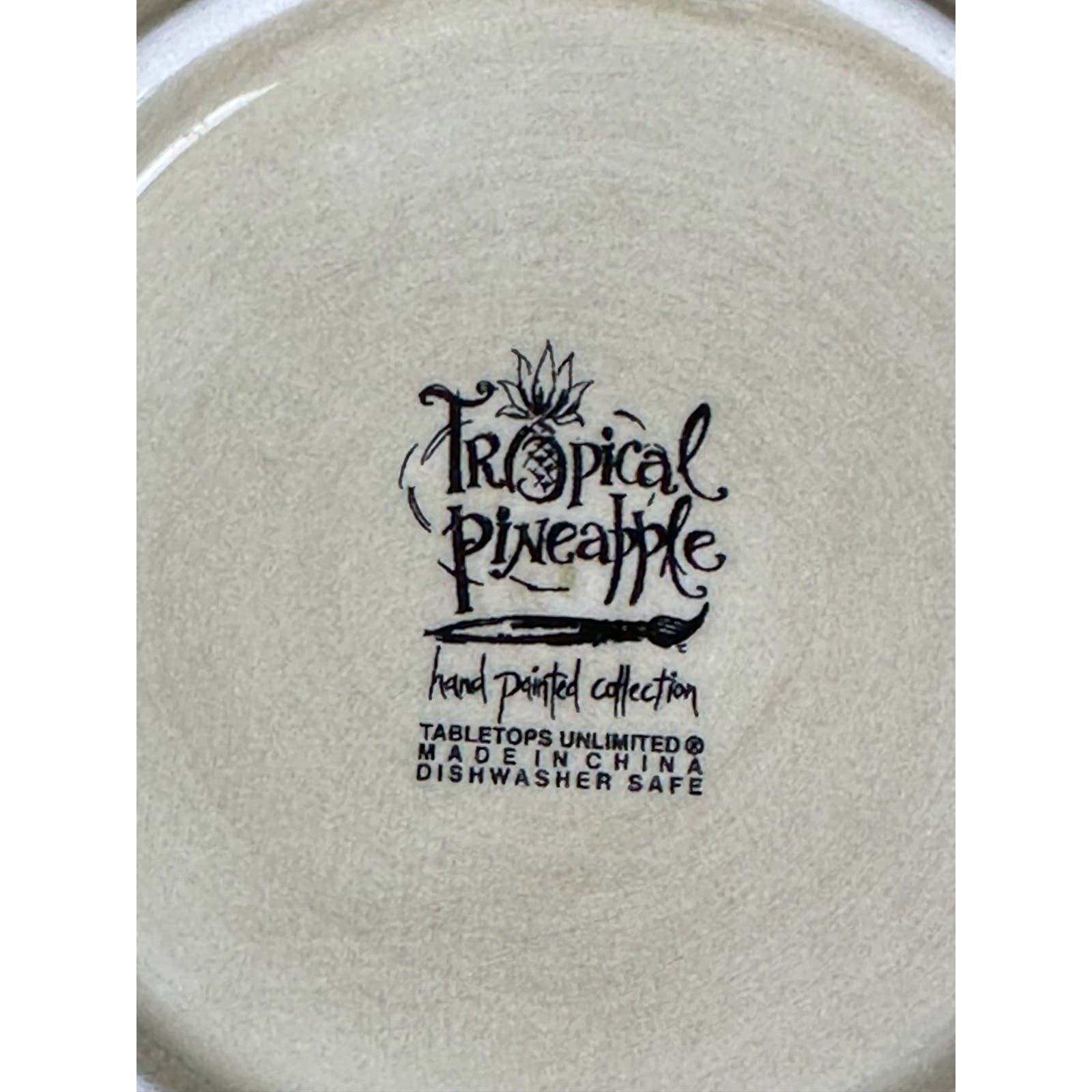Table Tops Unlimited Tropical Pineapple Hand Painted 4.75" Collection Bowl - Thumbnail 6