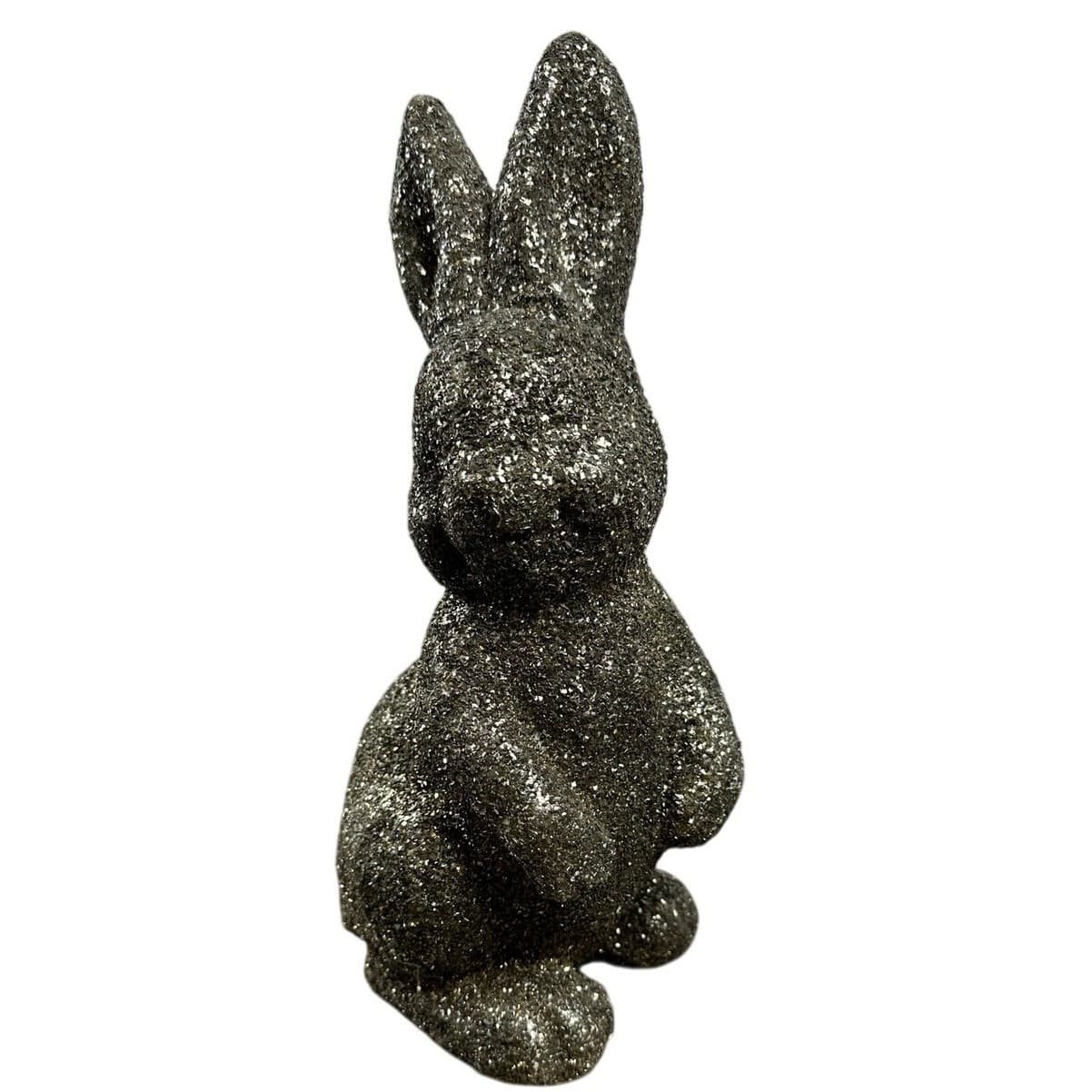 Pier 1 Gold German Glass Glitter Spring Easter Bunny Decor 12.5 " - Thumbnail 4
