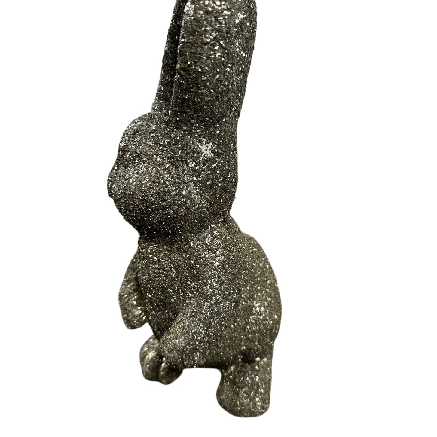 Pier 1 Gold German Glass Glitter Spring Easter Bunny Decor 12.5 " - Thumbnail 2