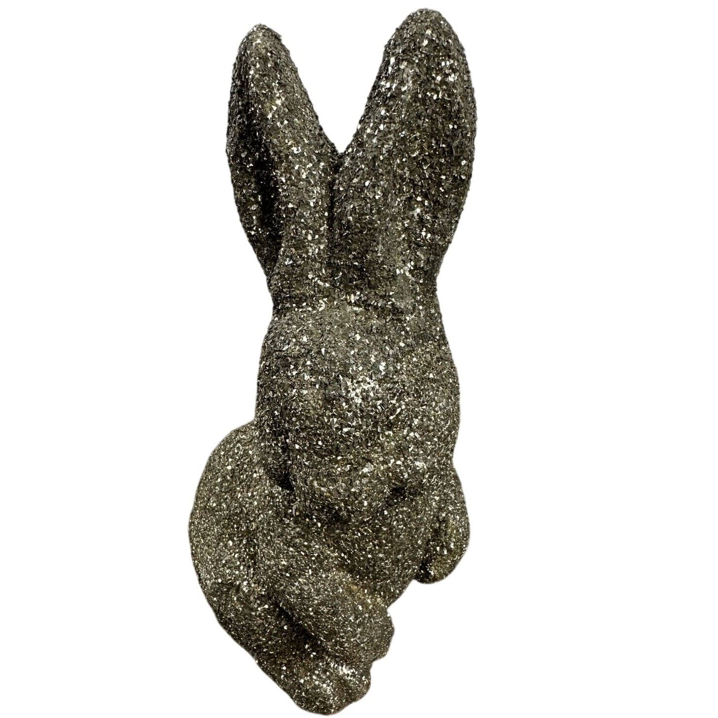 Pier 1 Gold German Glass Glitter Spring Easter Bunny Decor 12.5 " - Thumbnail 5