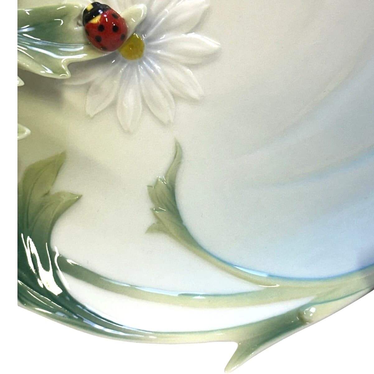 Franz Porcelain Ladybug Design Sculptured Porcelain FZ00594 Dessert Plate Tray - Thumbnail 9