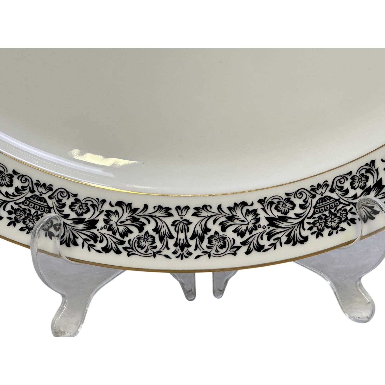 Four Crown China 'Monte Carlo' 383 Black/White/Gold Large Oval Platter-Excellent - Thumbnail 5