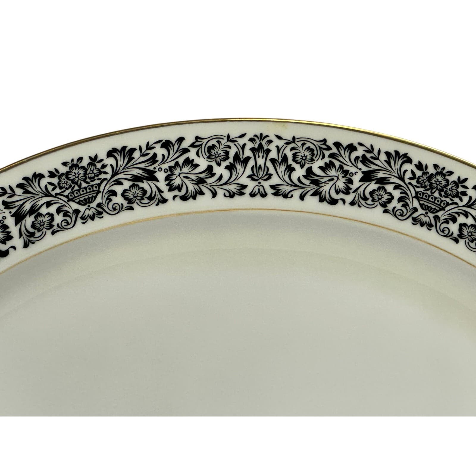 Four Crown China 'Monte Carlo' 383 Black/White/Gold Large Oval Platter-Excellent - Thumbnail 3