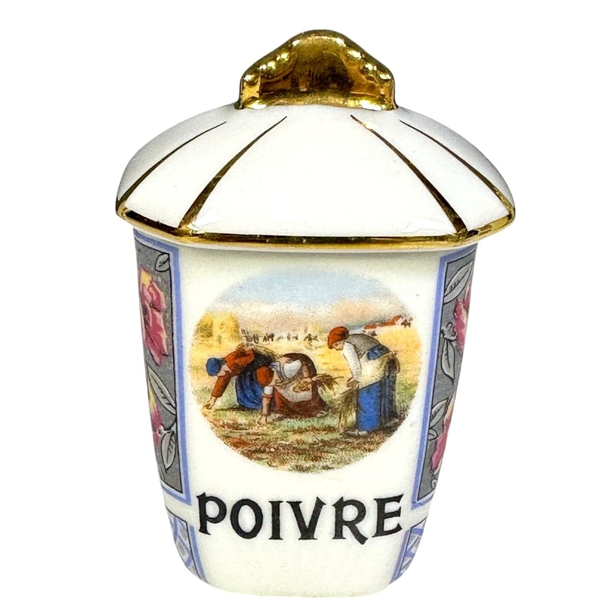 Antique Extremely Rare Limoges French Porcelain Hand Painted Canisters-Set of 6 - Thumbnail 7