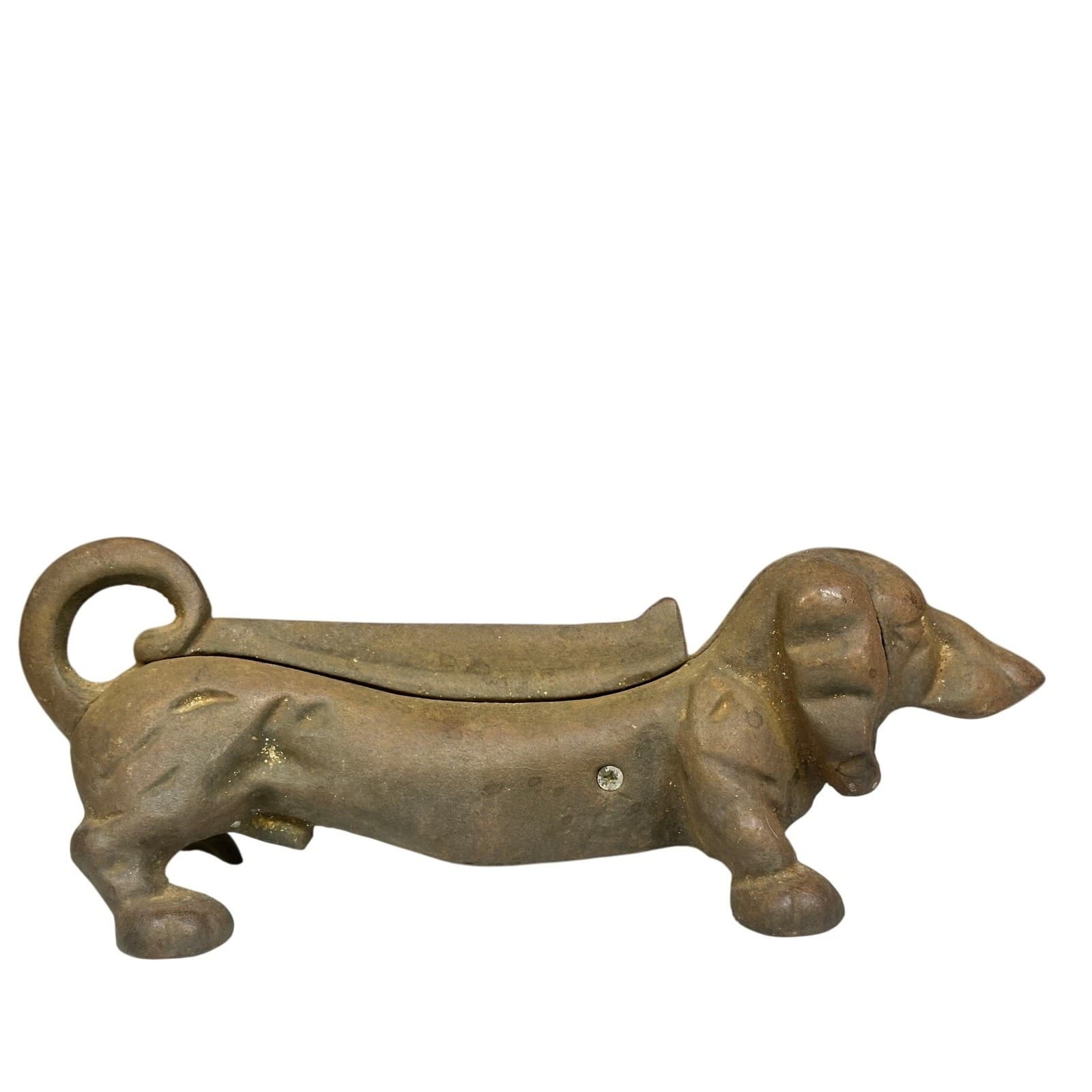Rare Heavy Cast Iron Dachshund Wiener Dog Vintage Boot/Shoe Scraper Doorstop - Thumbnail 3