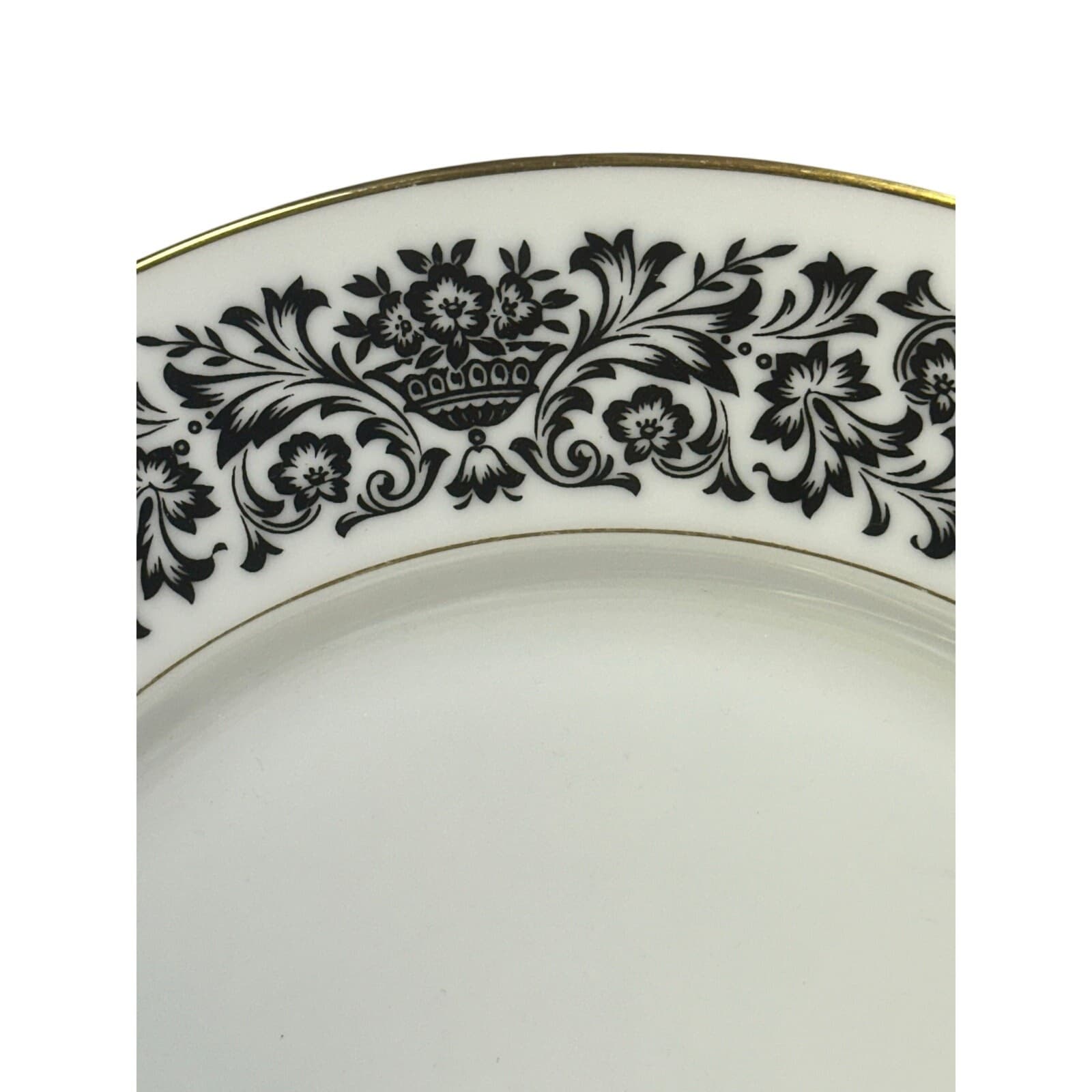Four Crown China 'Monte Carlo' 383 Black/White/Gold 6-PC Place Setting-Excellent - Thumbnail 5