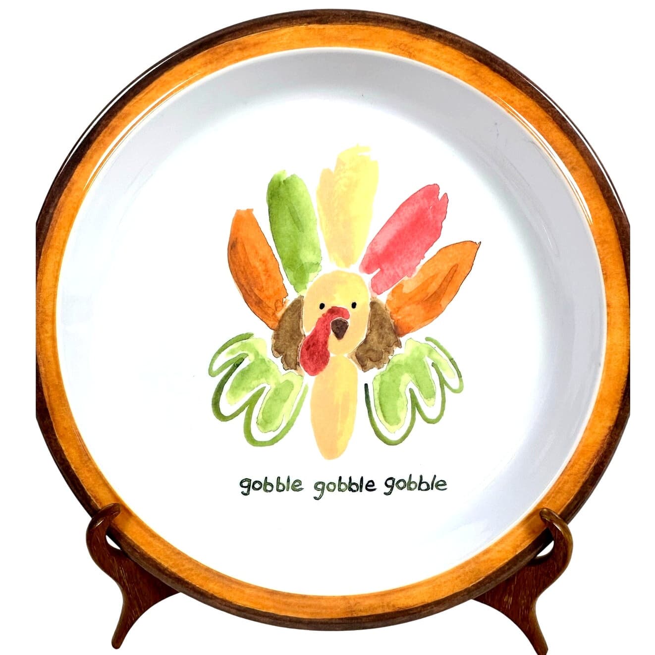 Pottery Barn Kids "Gobble Gobble Gobble" 3-PC Place Setting-Plate/Glass/Bowl! - Thumbnail 2