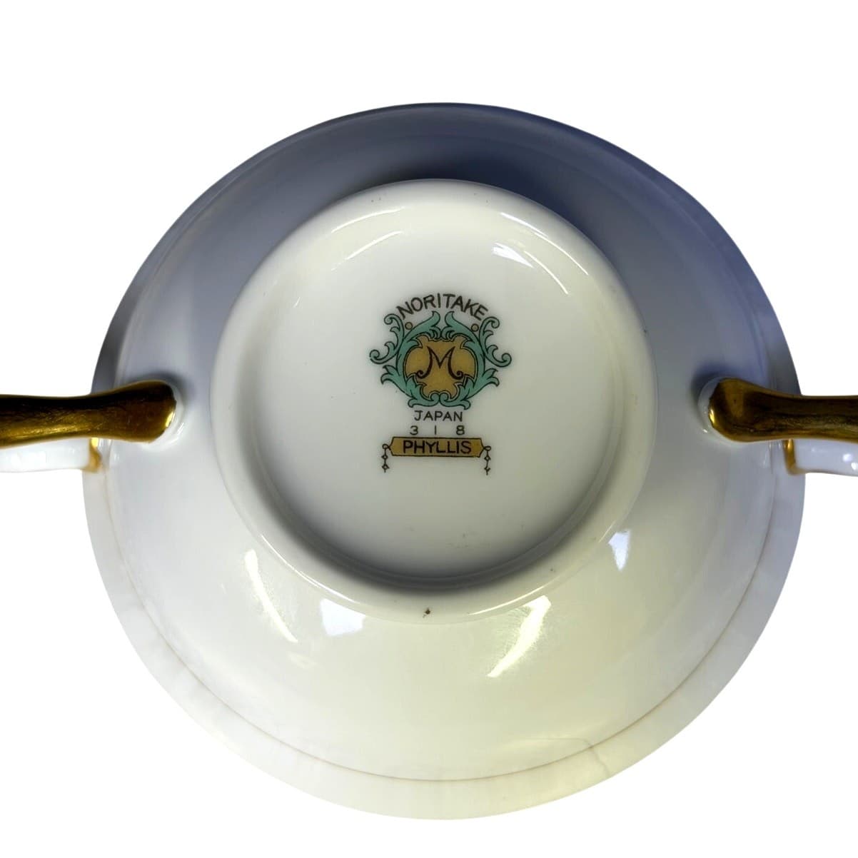 Noritake Retired 'Phyllis' 1931-1940 Backstamp Footed Cream Soup Bowl-Rare - Thumbnail 5