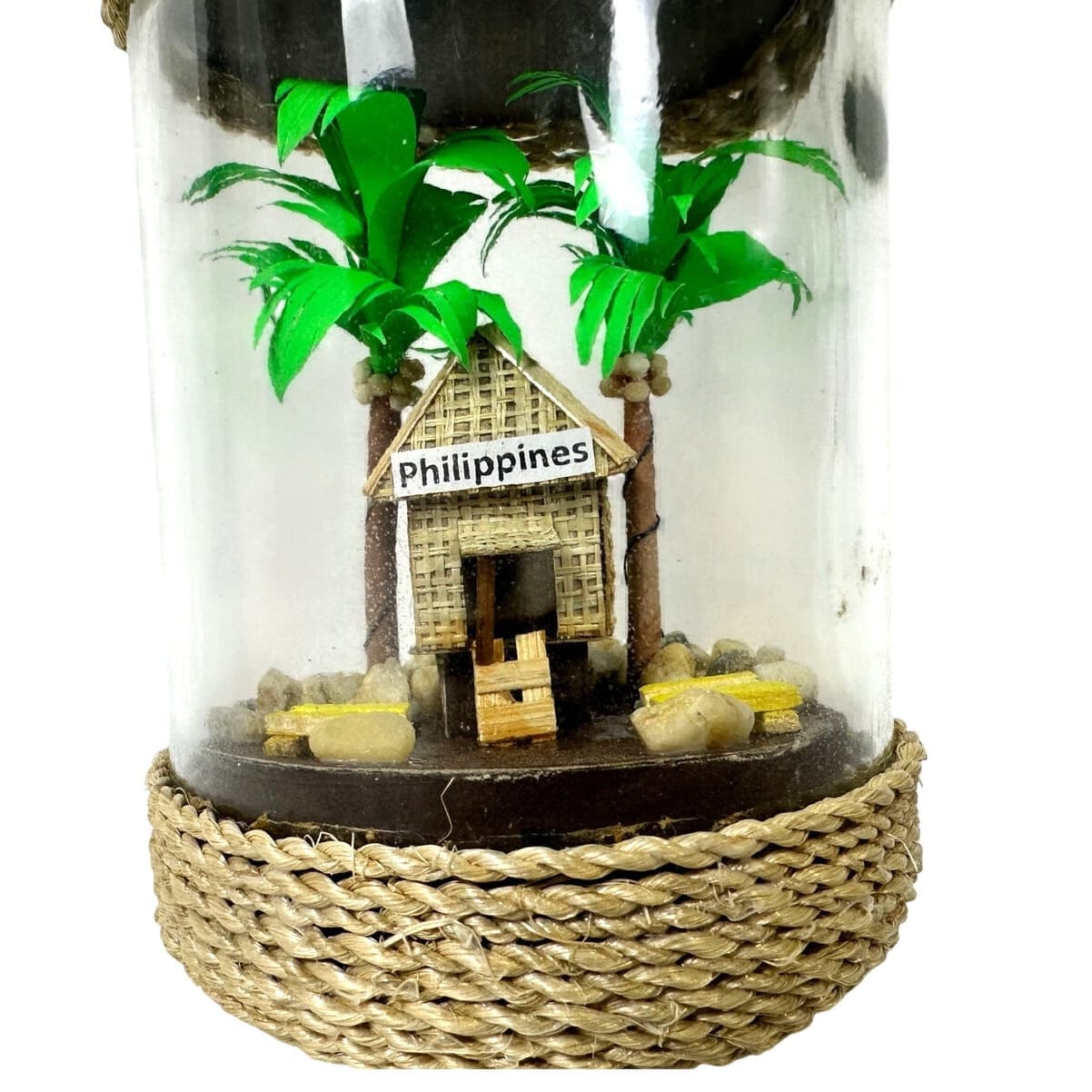 Double Bahay Kubo Philippines Bottle Folk Art Souvenir - Thumbnail 3