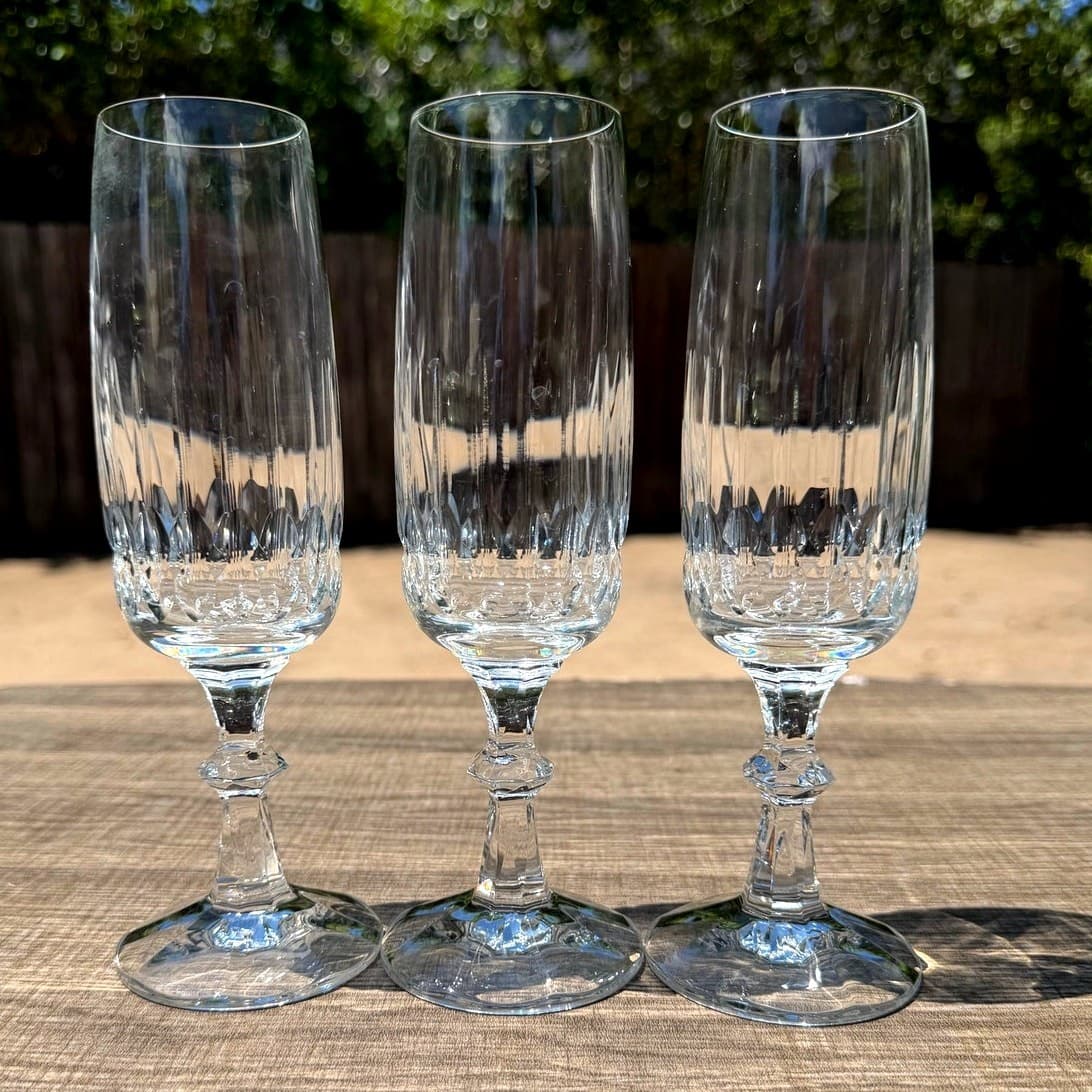 Schott Zwiesel Tango Crystal Champagne Flutes Set of 3 Retired Etched Z - Thumbnail 2