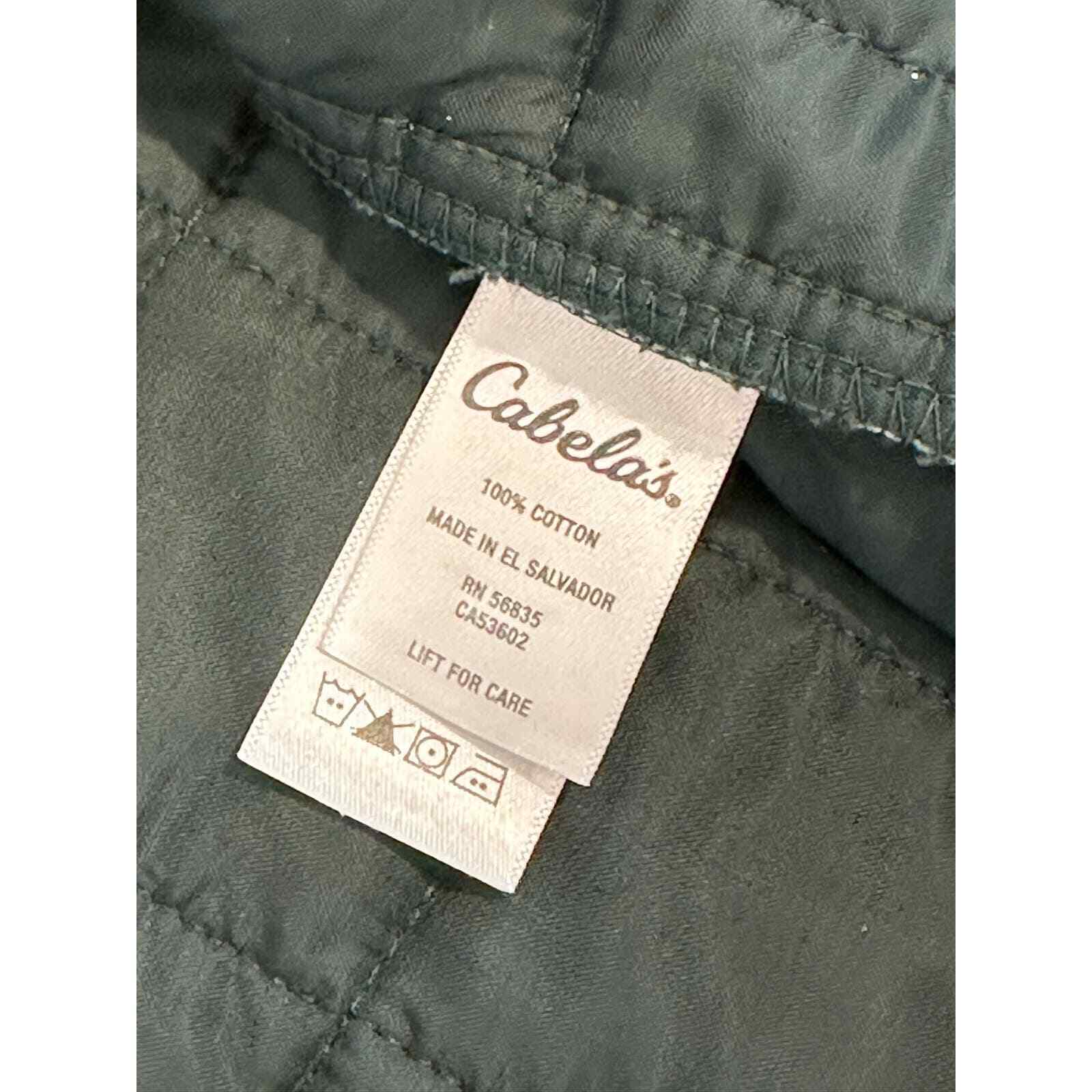 Cabela’s Forest Green Quilted & Lined 100% Cotton Jacket XL - Thumbnail 12