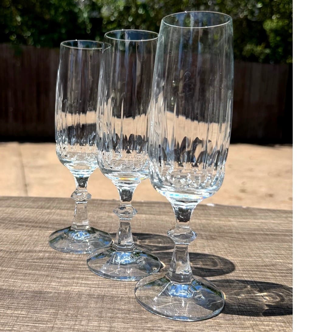 Schott Zwiesel Tango Crystal Champagne Flutes Set of 3 Retired Etched Z - Thumbnail 6