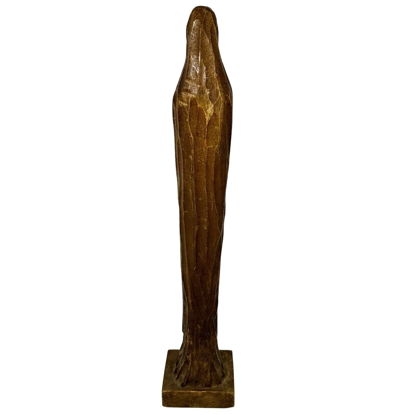 Hand Carved Wooden Madonna Tall 15" Vintage Statue - Thumbnail 5