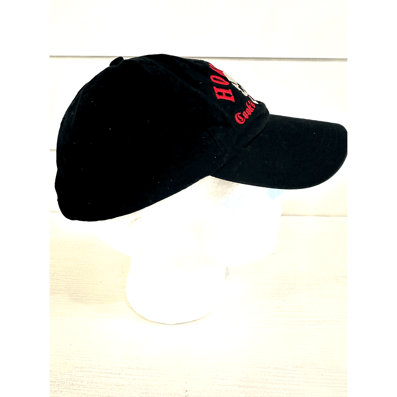 Hooters Cook’s Couture Black Baseball Cap Red Caption Tan Skull Strap Back - Thumbnail 3