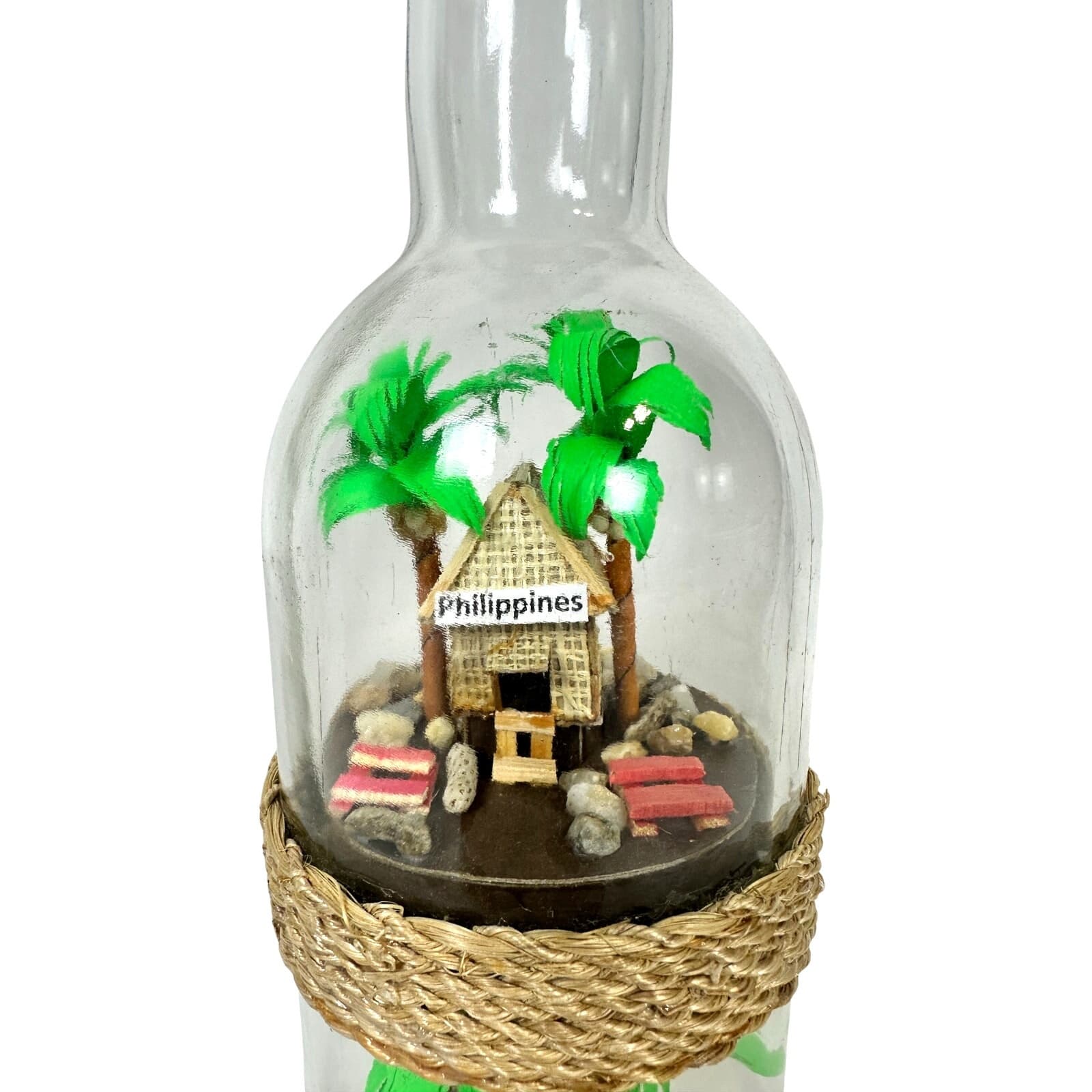 Double Bahay Kubo Philippines Bottle Folk Art Souvenir - Thumbnail 2