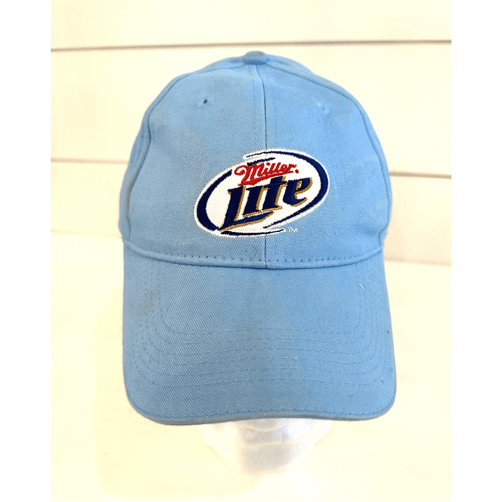 Miller Lite Press Back Light Blue Baseball Cap
