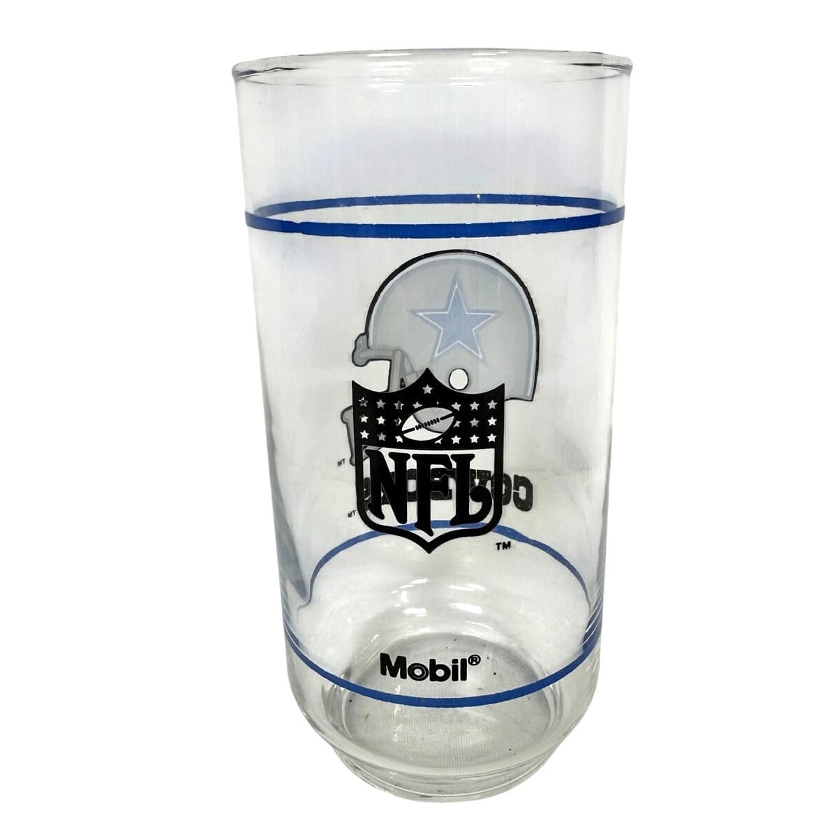 NFL 1988 Dallas Cowboys Helmet Mobil 12-Ounce Vintage Glass Tumbler - Thumbnail 2