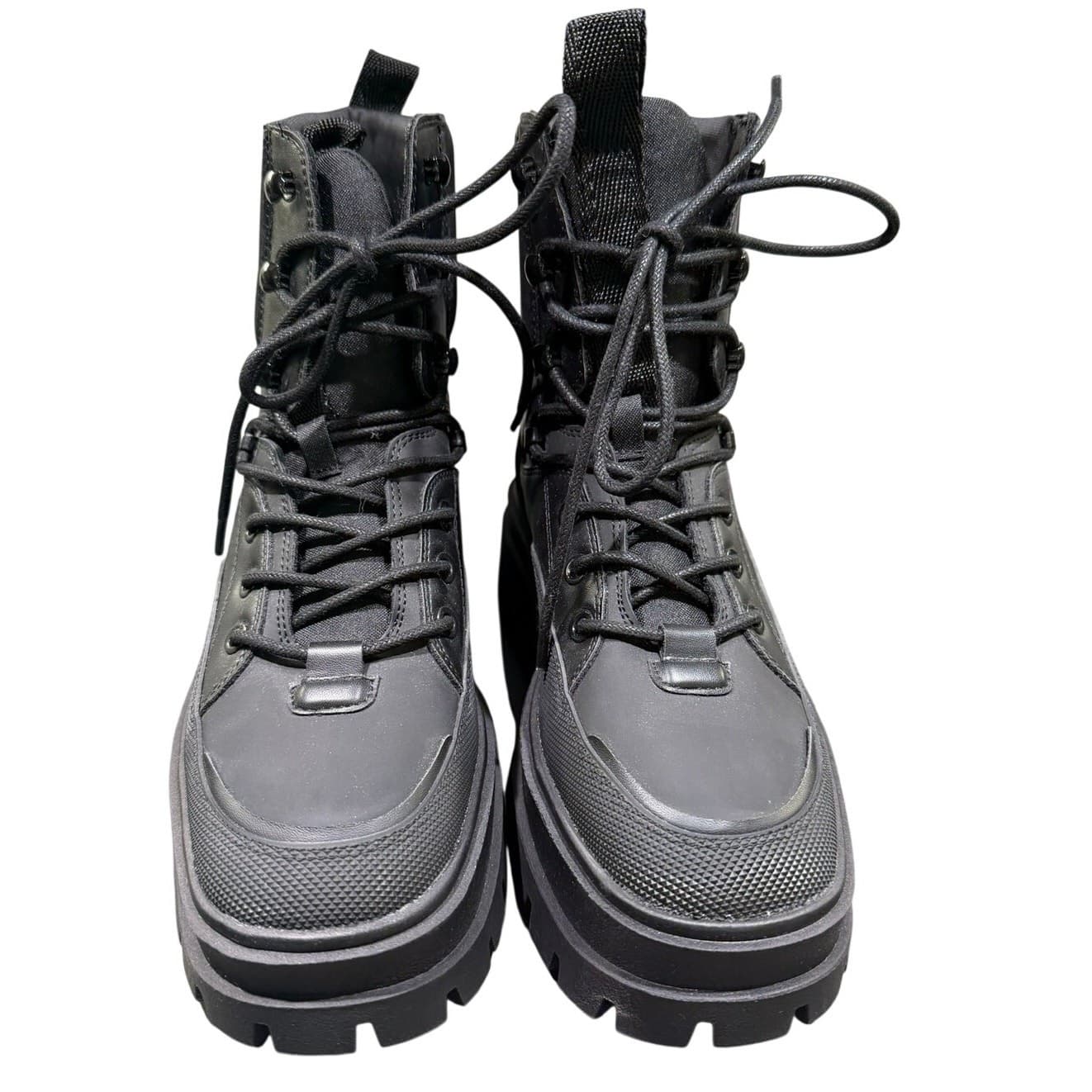 ZARA Z1B Platform Combat Boots Black Chunky Lug Sole Lace Up NWT Women's 6.5 - Thumbnail 6