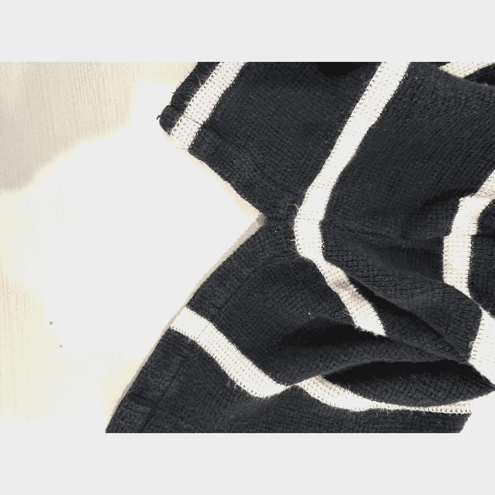 Polo Ralph Lauren Blue Label Black w/ White Stripes Open Knit Polo Shirt XL - Thumbnail 8