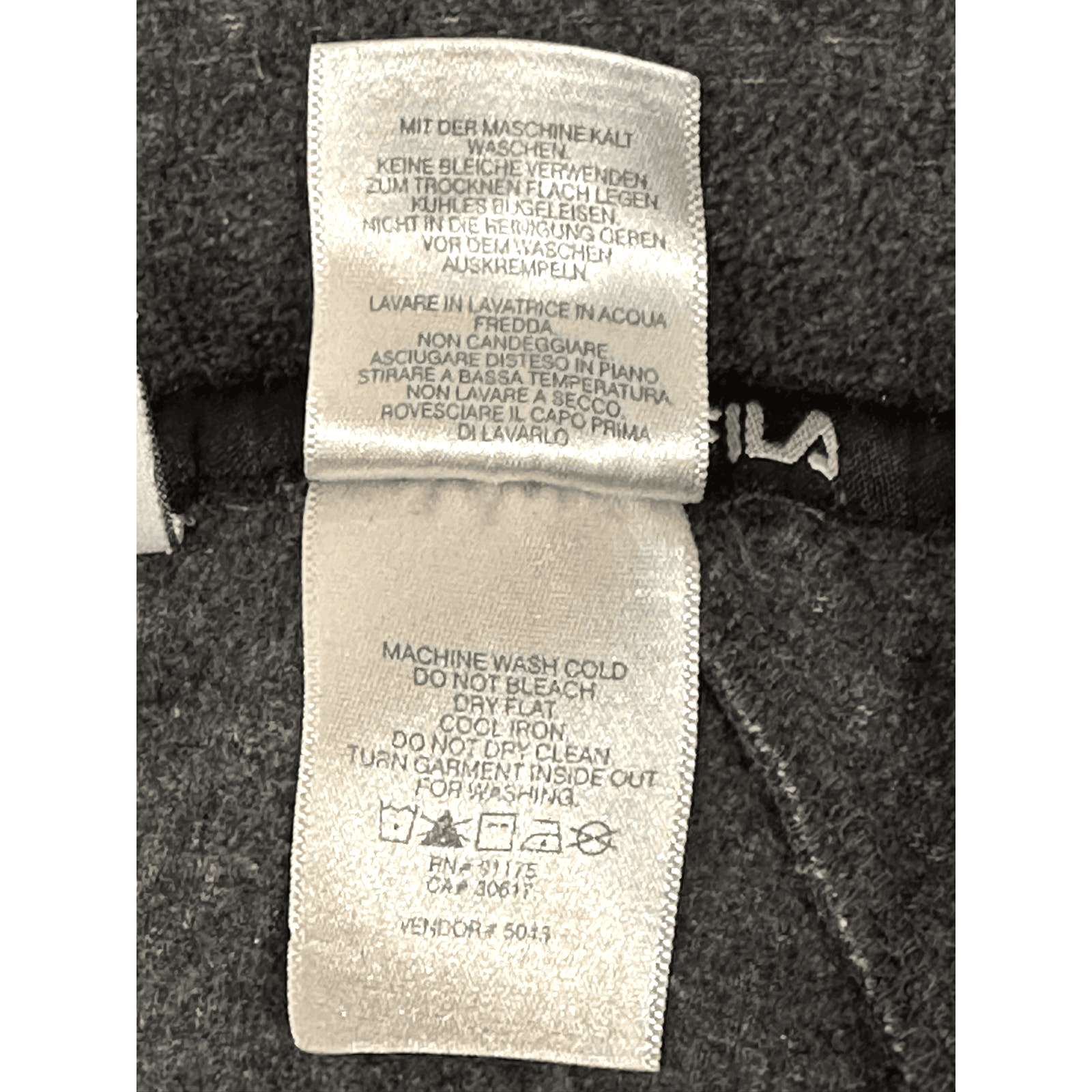 Fila Men's Fleece Zipper Pull Over Long Sleeve Gray & Black-XL - Thumbnail 14