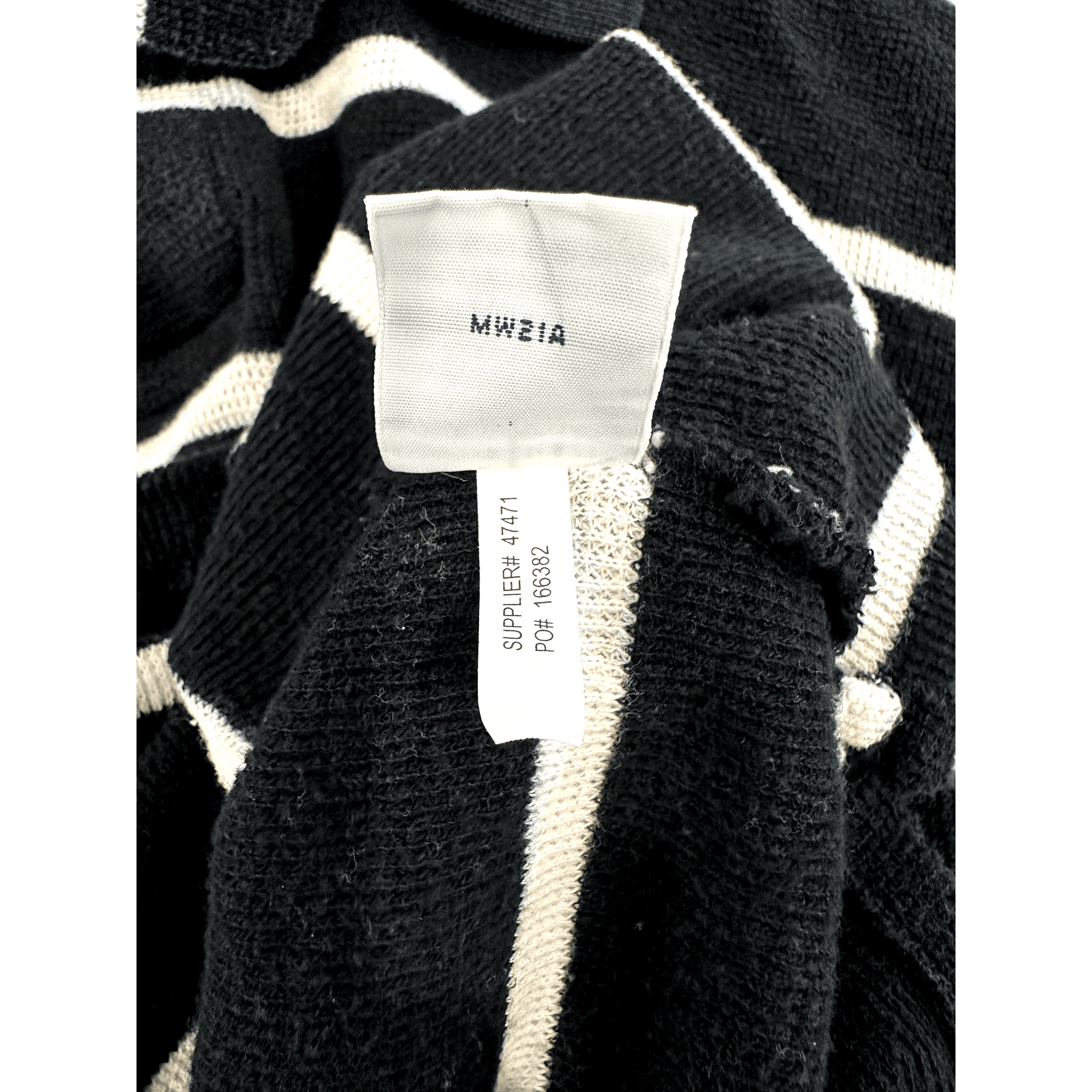Polo Ralph Lauren Blue Label Black w/ White Stripes Open Knit Polo Shirt XL - Thumbnail 13