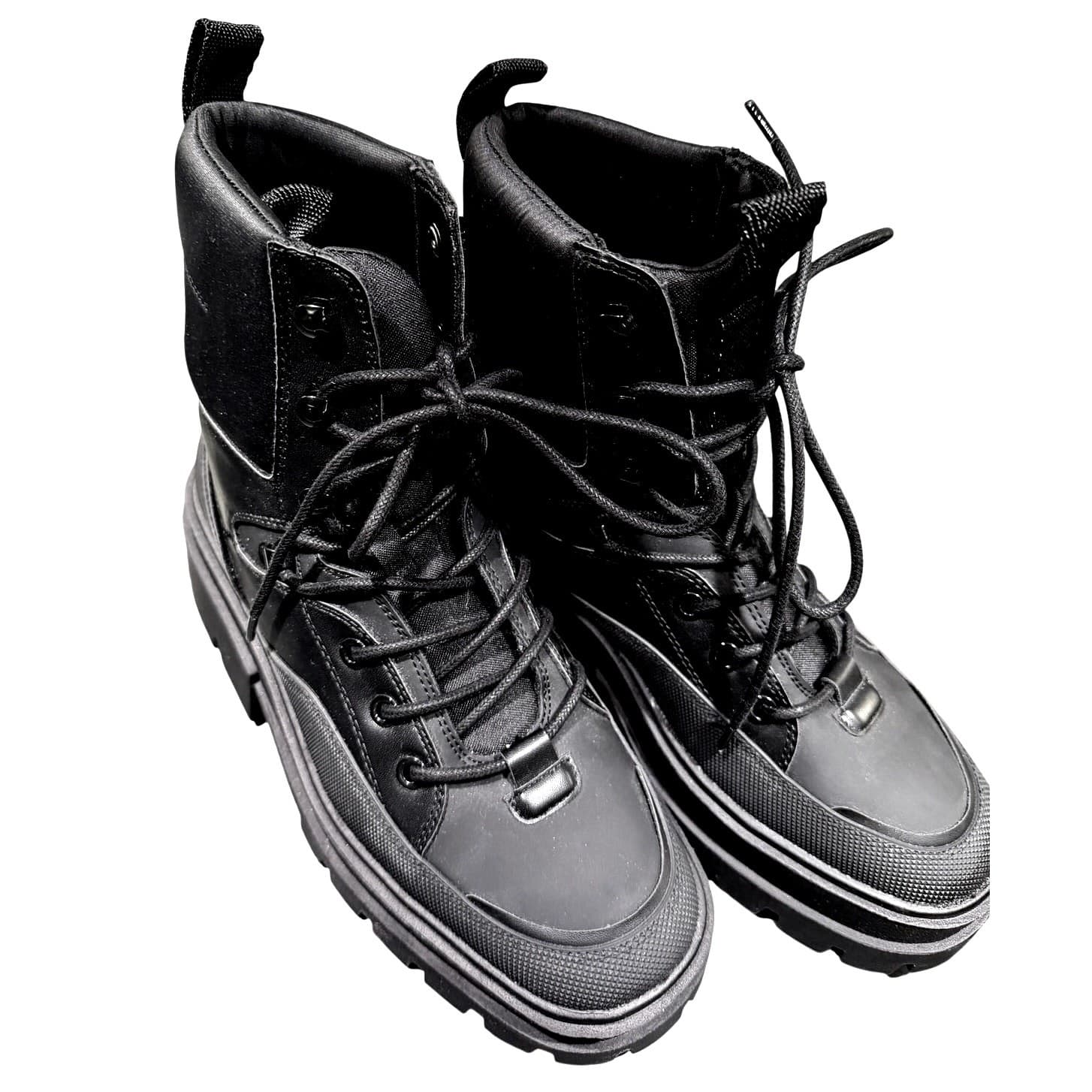 ZARA Z1B Platform Combat Boots Black Chunky Lug Sole Lace Up NWT Women's 6.5 - Thumbnail 4