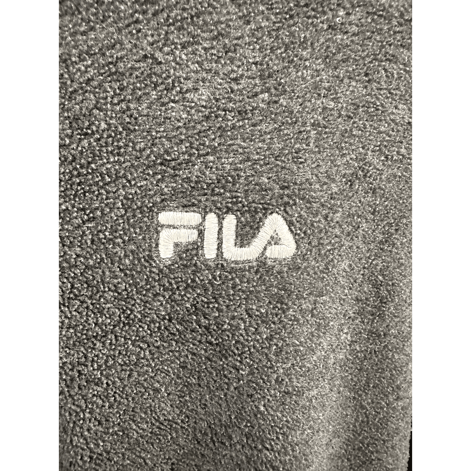 Fila Men's Fleece Zipper Pull Over Long Sleeve Gray & Black-XL - Thumbnail 3