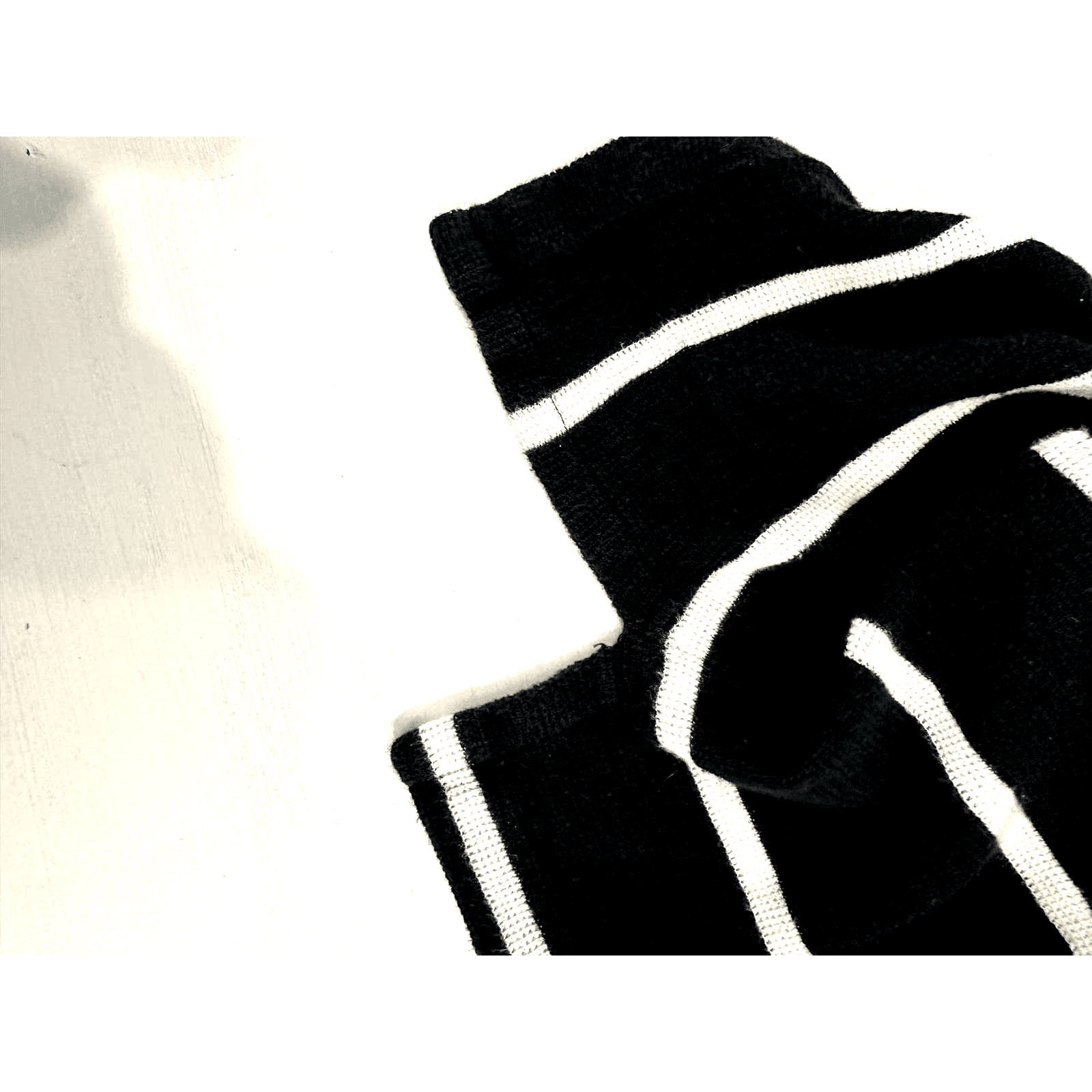 Polo Ralph Lauren Blue Label Black w/ White Stripes Open Knit Polo Shirt XL - Thumbnail 9