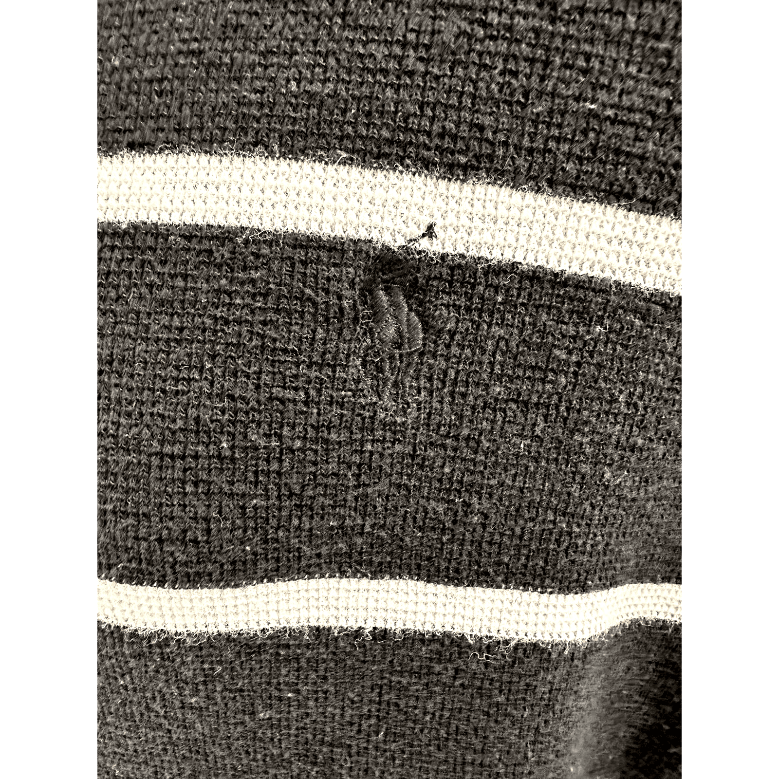 Polo Ralph Lauren Blue Label Black w/ White Stripes Open Knit Polo Shirt XL - Thumbnail 11