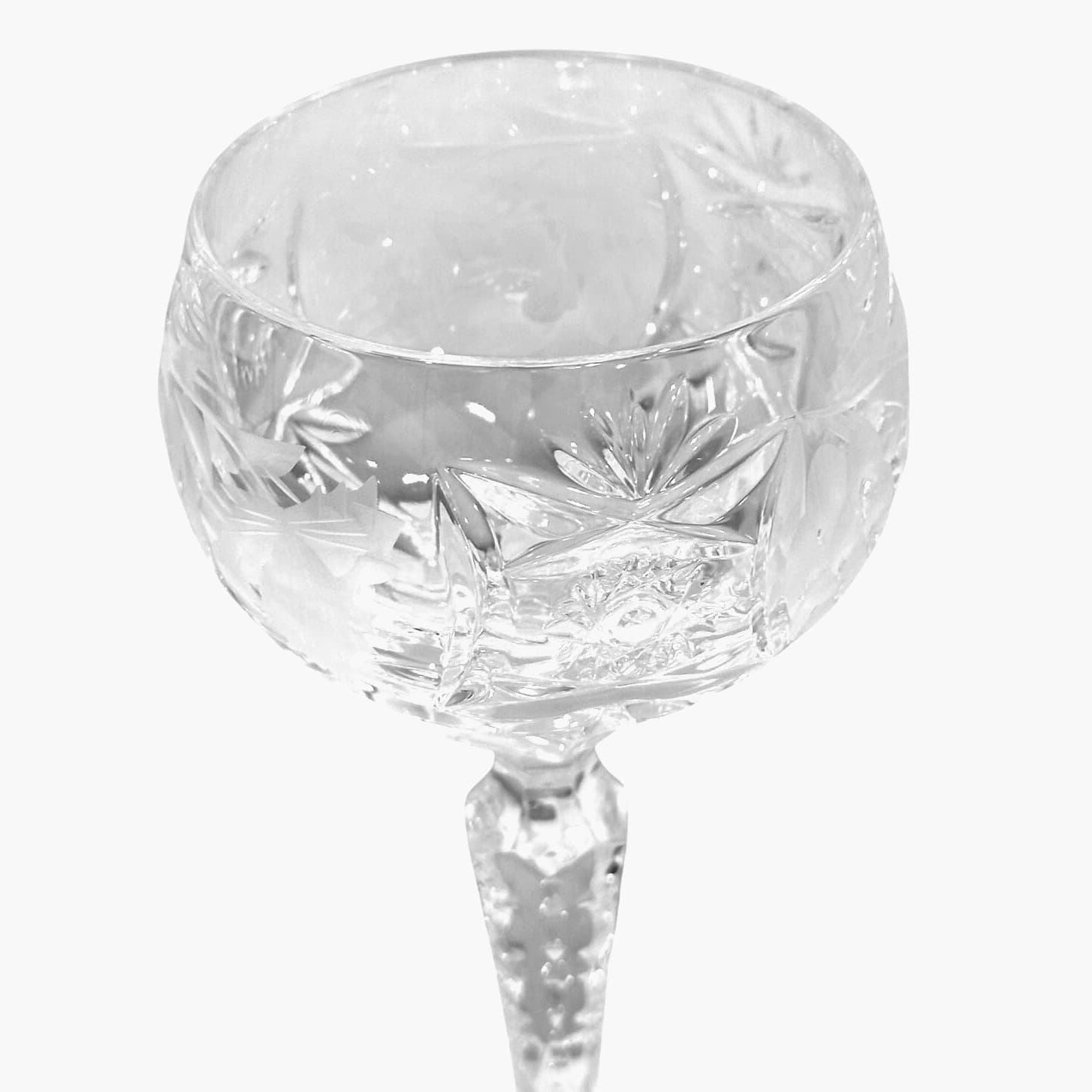 Nachtmann Traube 6.75” Tall Cut Crystal Hock Cordials Germany-NEW-Mint-Set of 4 - Thumbnail 4