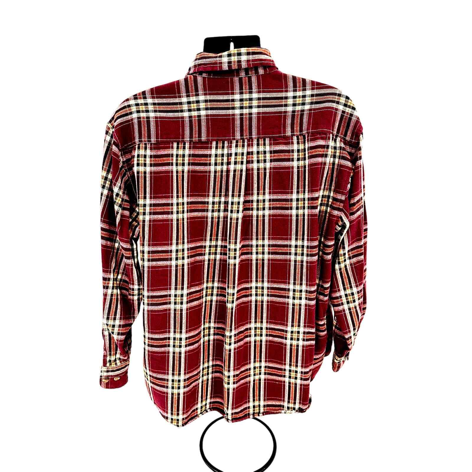 Magellan Sportswear Men’s XL Burgundy Plaid Flannel Long Sleeve Shirt - Thumbnail 2