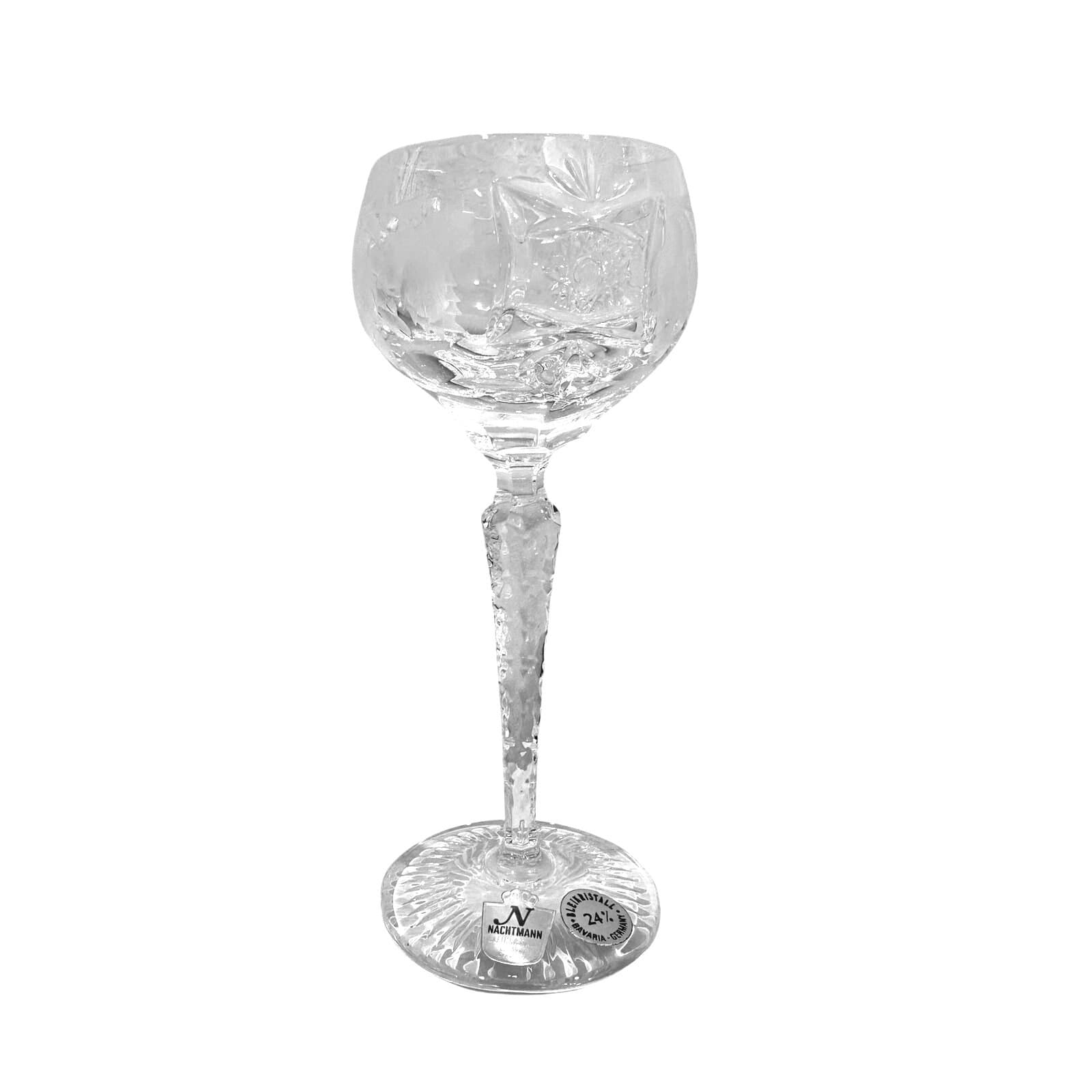 Nachtmann Traube 6.75” Tall Cut Crystal Hock Cordials Germany-NEW-Mint-Set of 4 - Thumbnail 2