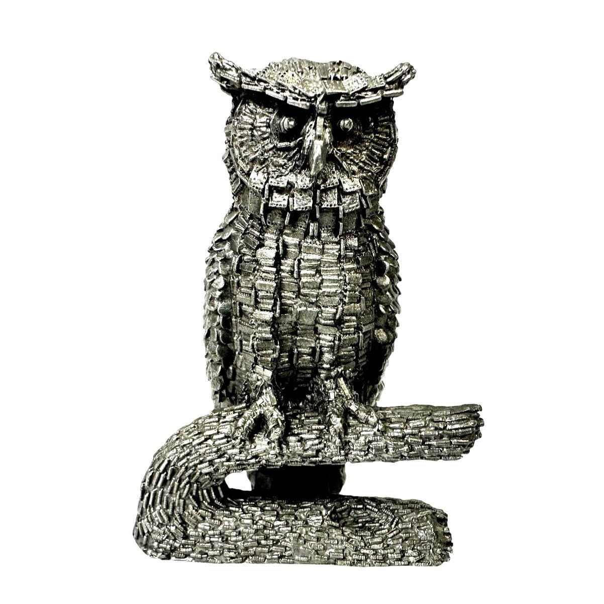 Honeywell Hudson RS Pewter Snow Barn Owl Computer Chip Figurine 3" Paperweight
