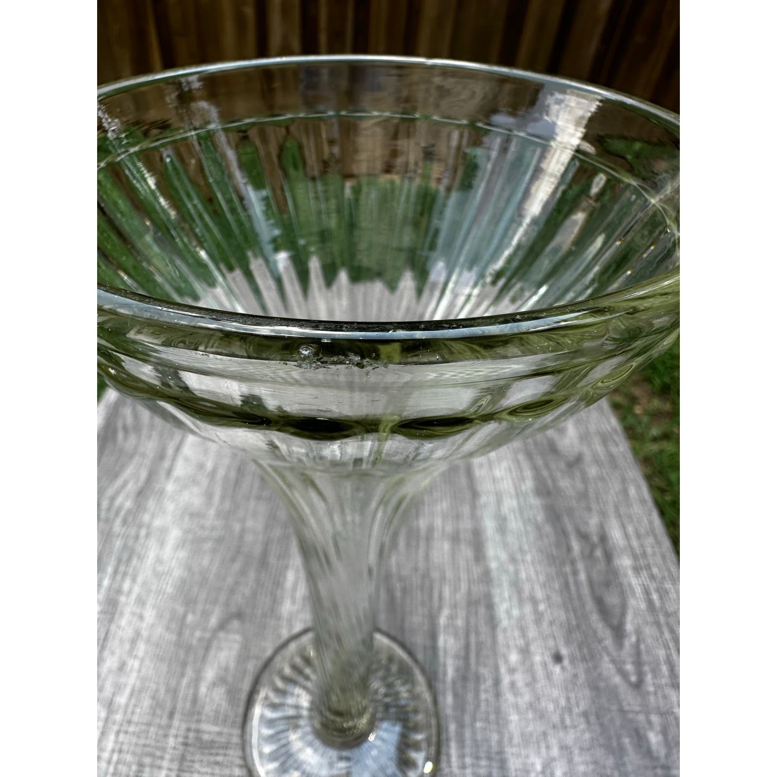 Antique 1920's New Martinsville Heavy Glass 12" Shelf Riser or Trumpet Vase - Thumbnail 4