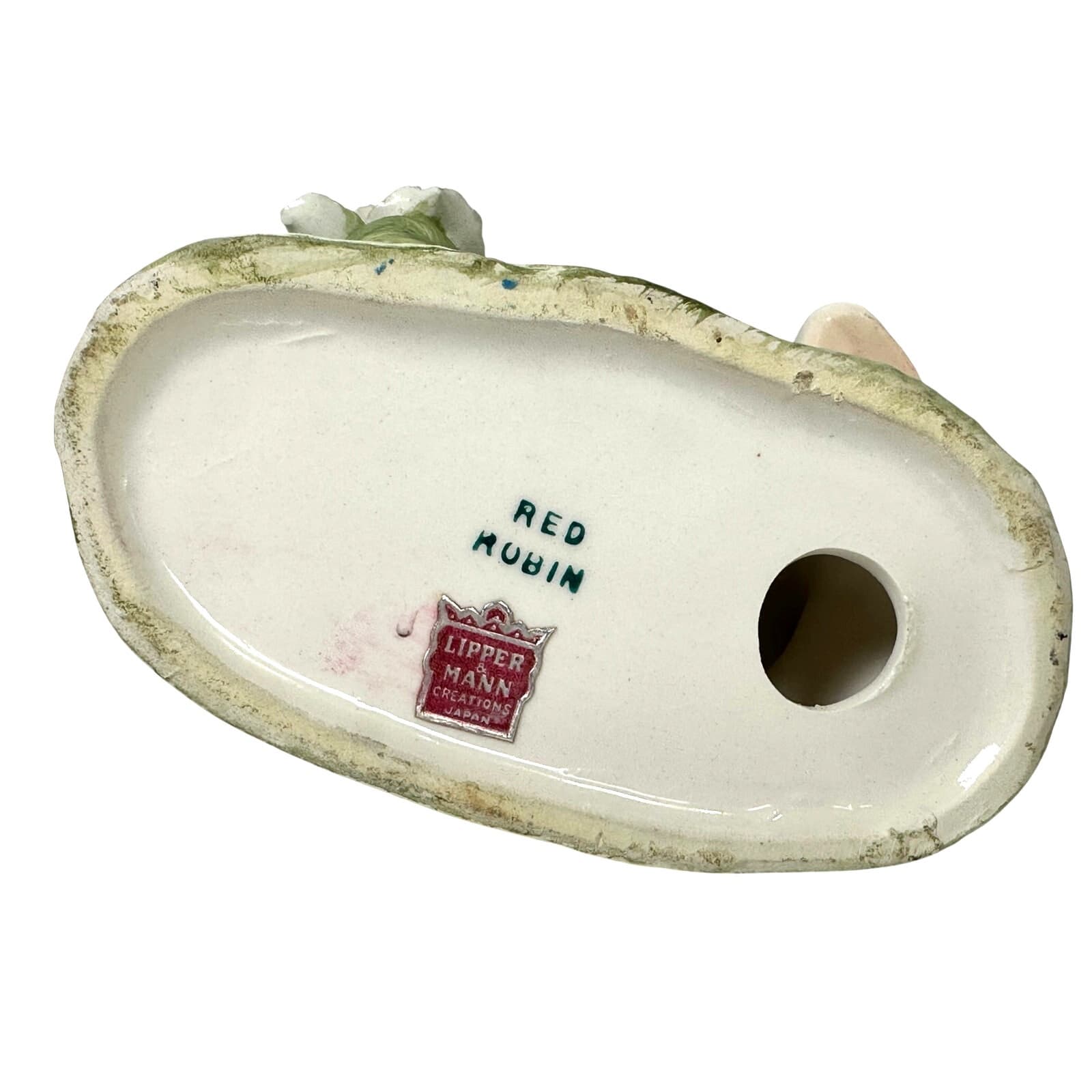 Lipper and Mann Creations Bisque “Red Robin” Figurine Birds & Delicate Flowers! - Thumbnail 7