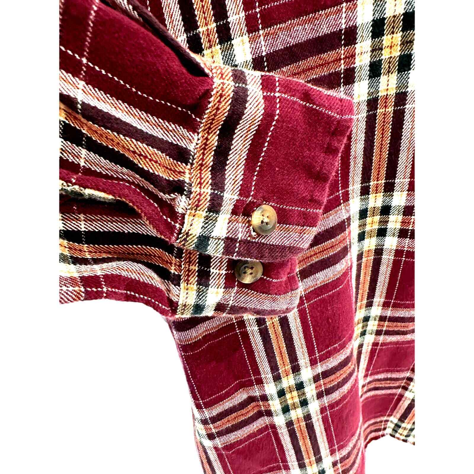 Magellan Sportswear Men’s XL Burgundy Plaid Flannel Long Sleeve Shirt - Thumbnail 7