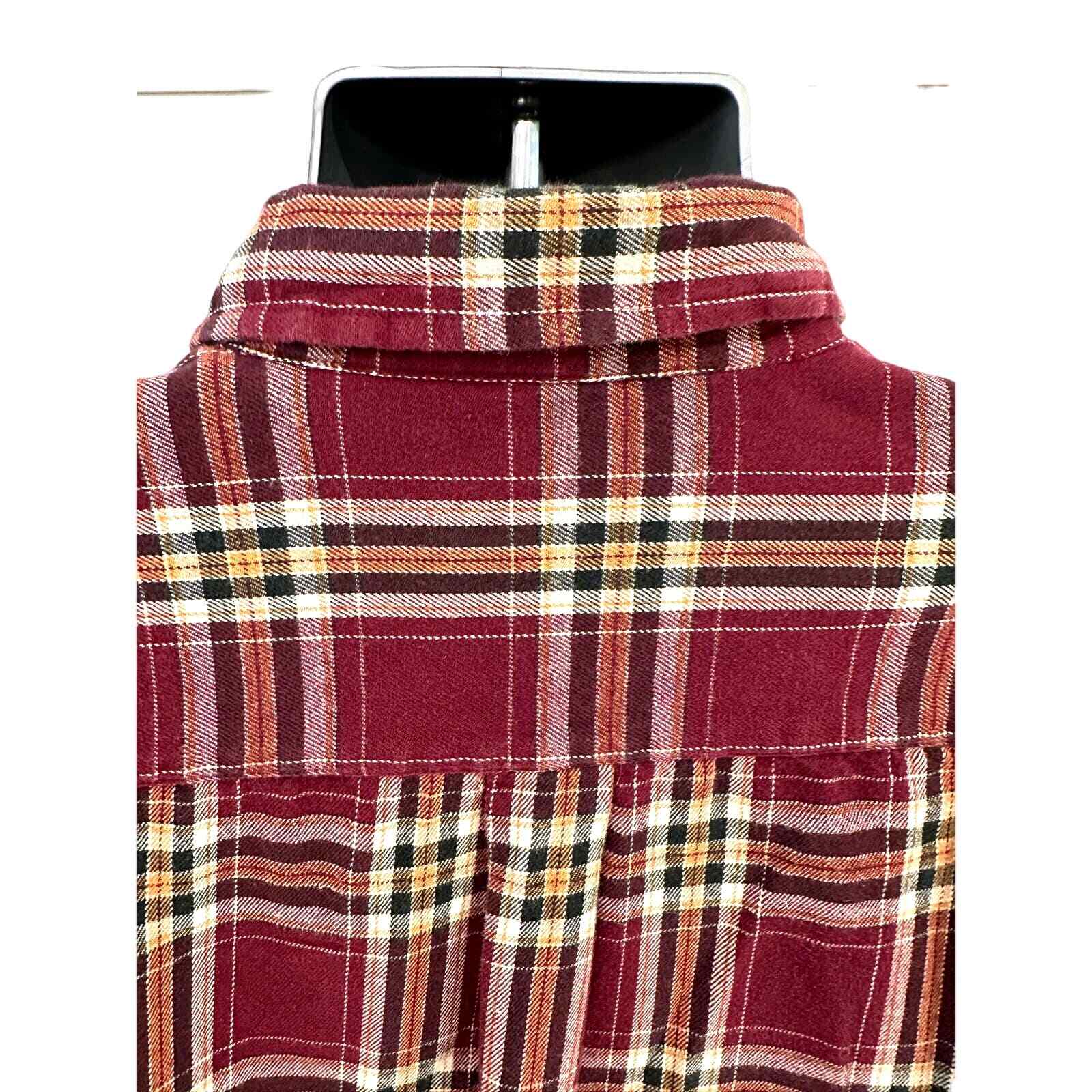 Magellan Sportswear Men’s XL Burgundy Plaid Flannel Long Sleeve Shirt - Thumbnail 4