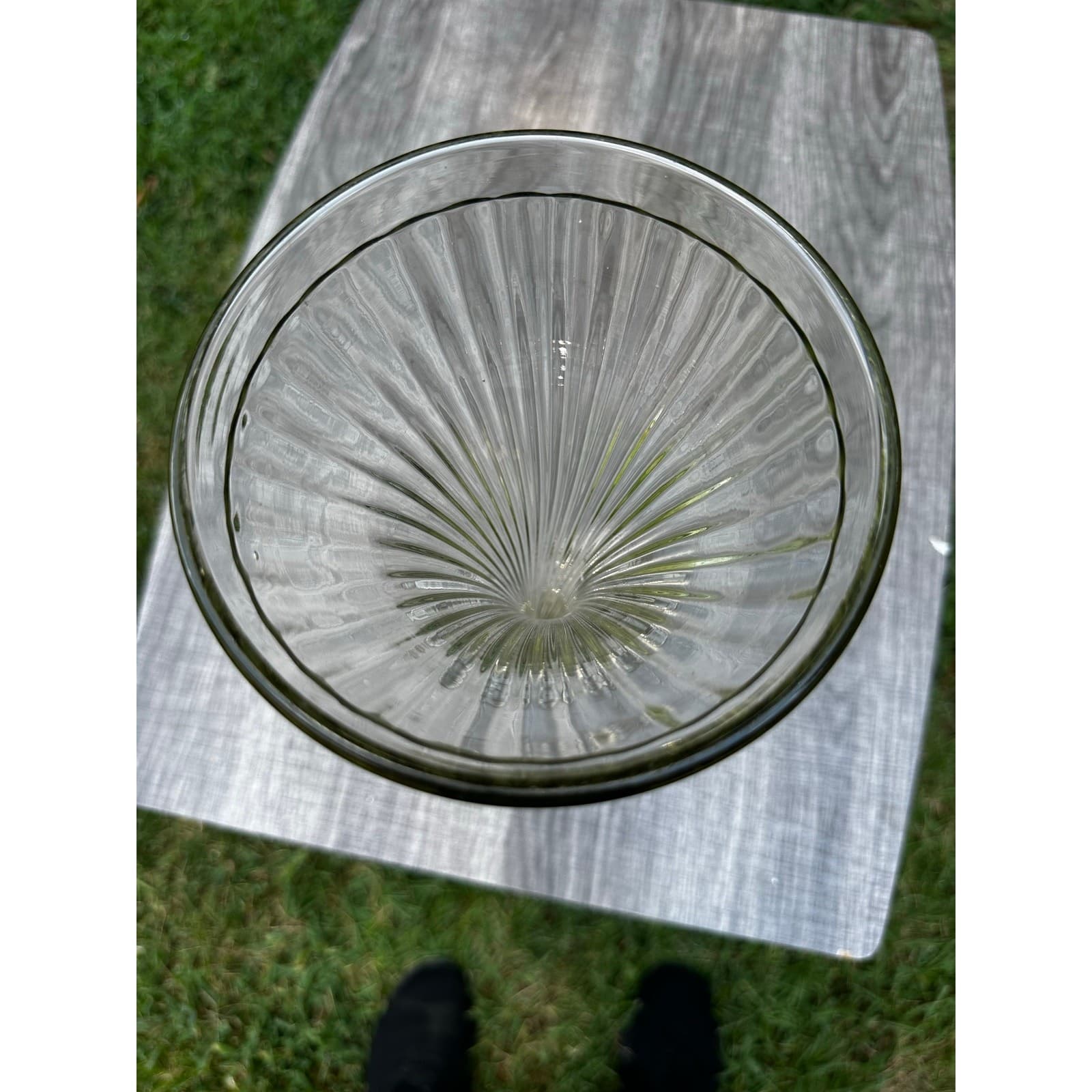 Antique 1920's New Martinsville Heavy Glass 12" Shelf Riser or Trumpet Vase - Thumbnail 2