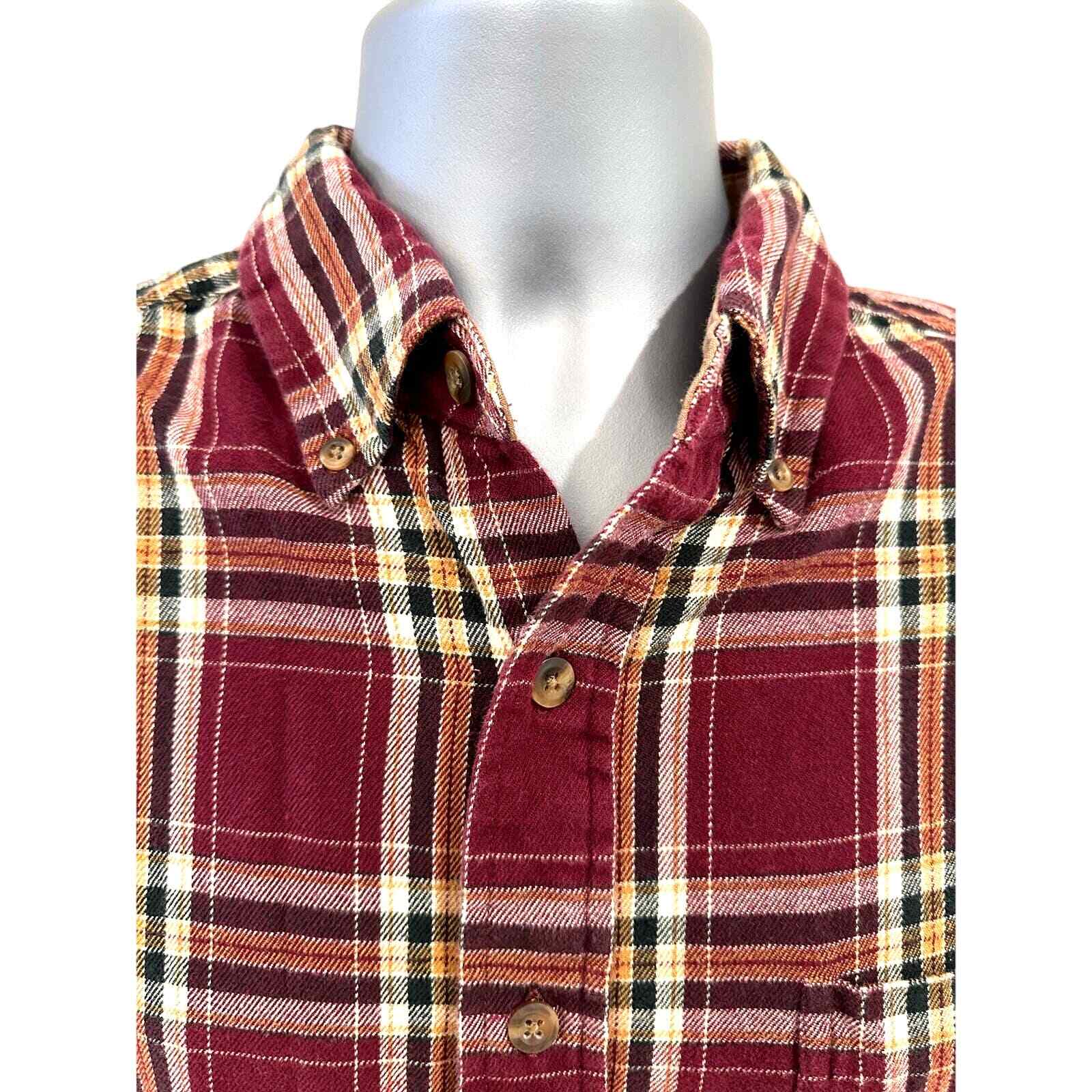 Magellan Sportswear Men’s XL Burgundy Plaid Flannel Long Sleeve Shirt - Thumbnail 3