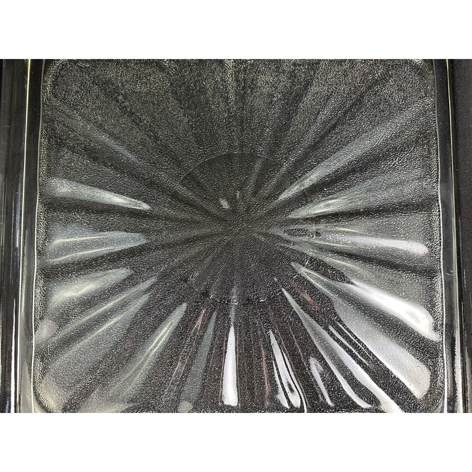 Refrigerator Tray Vintage Starburst Pattern Heavy Textured Glass 15.25" Square - Thumbnail 2