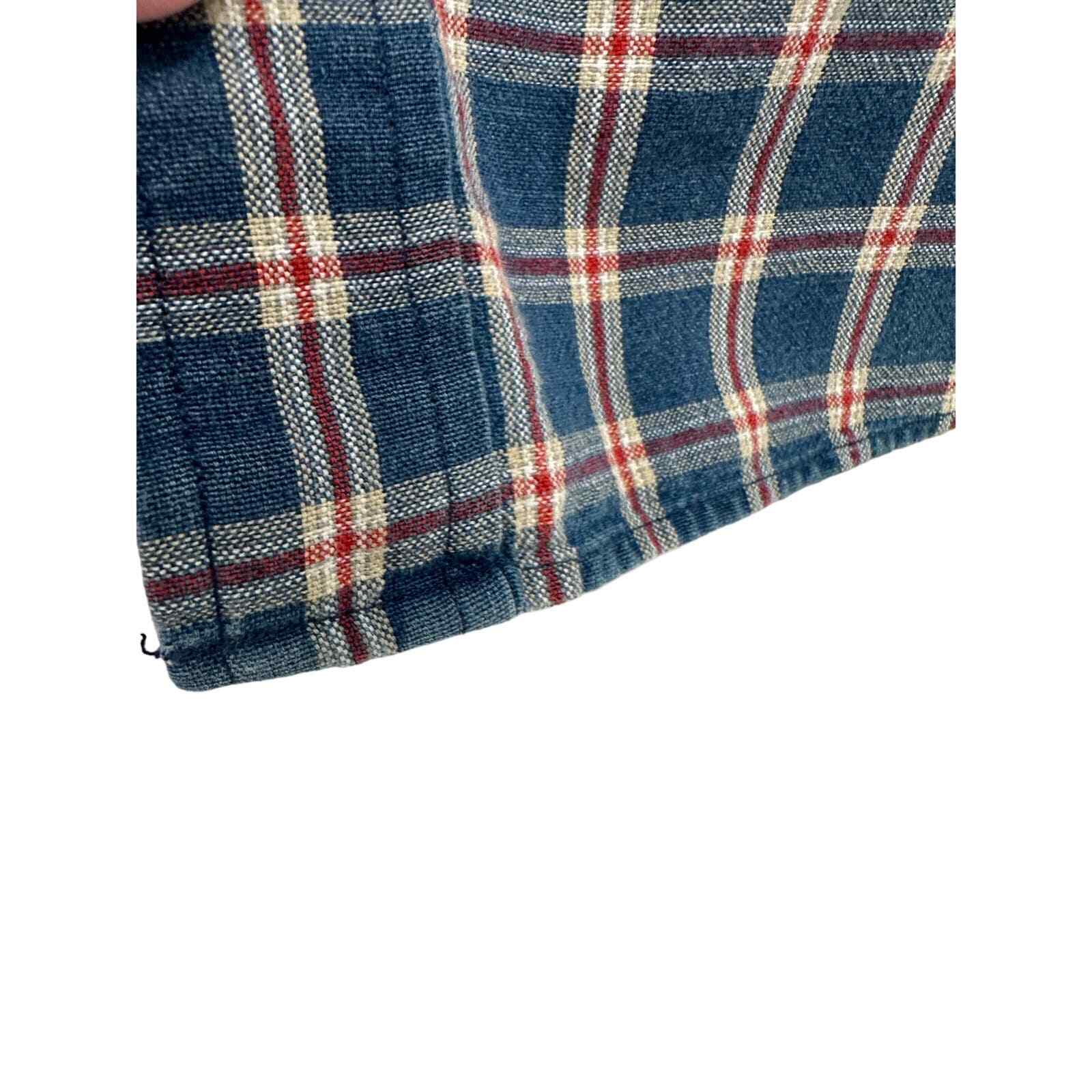 Tommy Hilfiger Men’s Red White Blue Plaid Button-Down Shirt-XL - Thumbnail 10