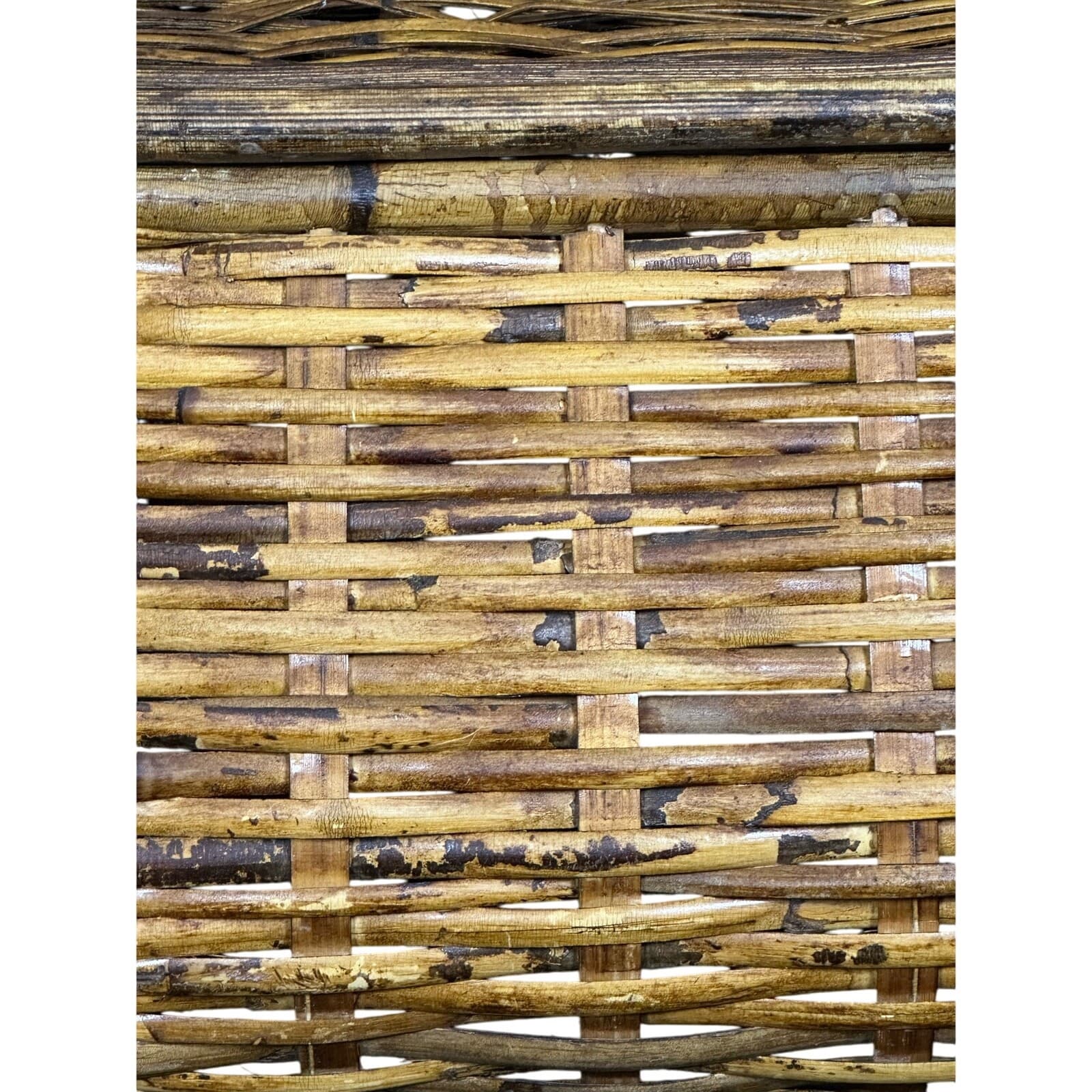 Wicker Picnic Basket Double Handles Bombay Style Vintage - Thumbnail 3