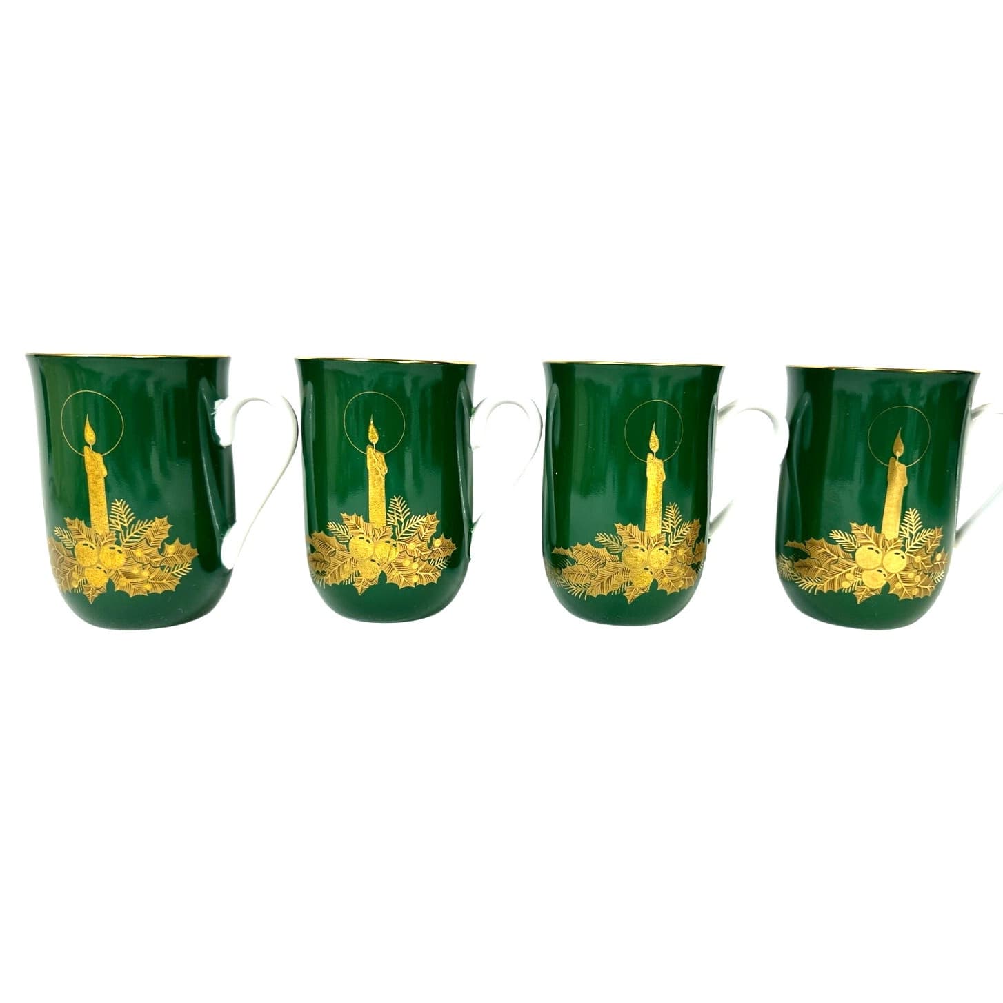 Otagiri Japan Gibson Greeting Cards Vintage Christmas Candle Mugs-Set of 4!