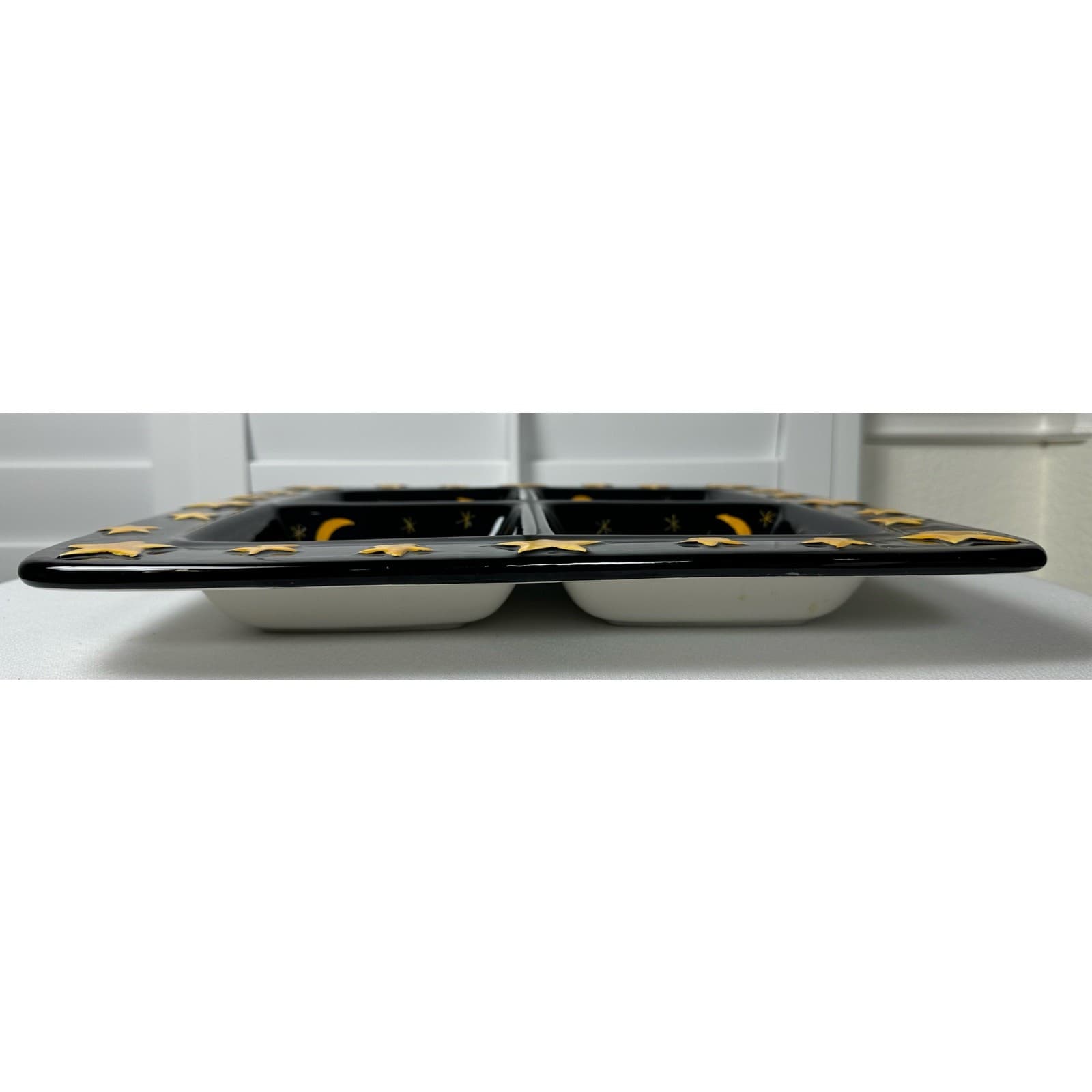 BECCA BARTON Midnight Santa Serving Platter by Certified 15-1/4” Square EX - Thumbnail 8