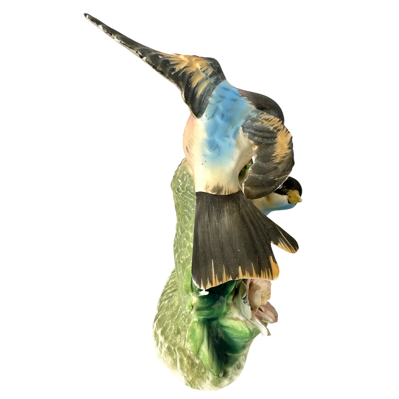 Lipper and Mann Creations Bisque “Red Robin” Figurine Birds & Delicate Flowers! - Thumbnail 2